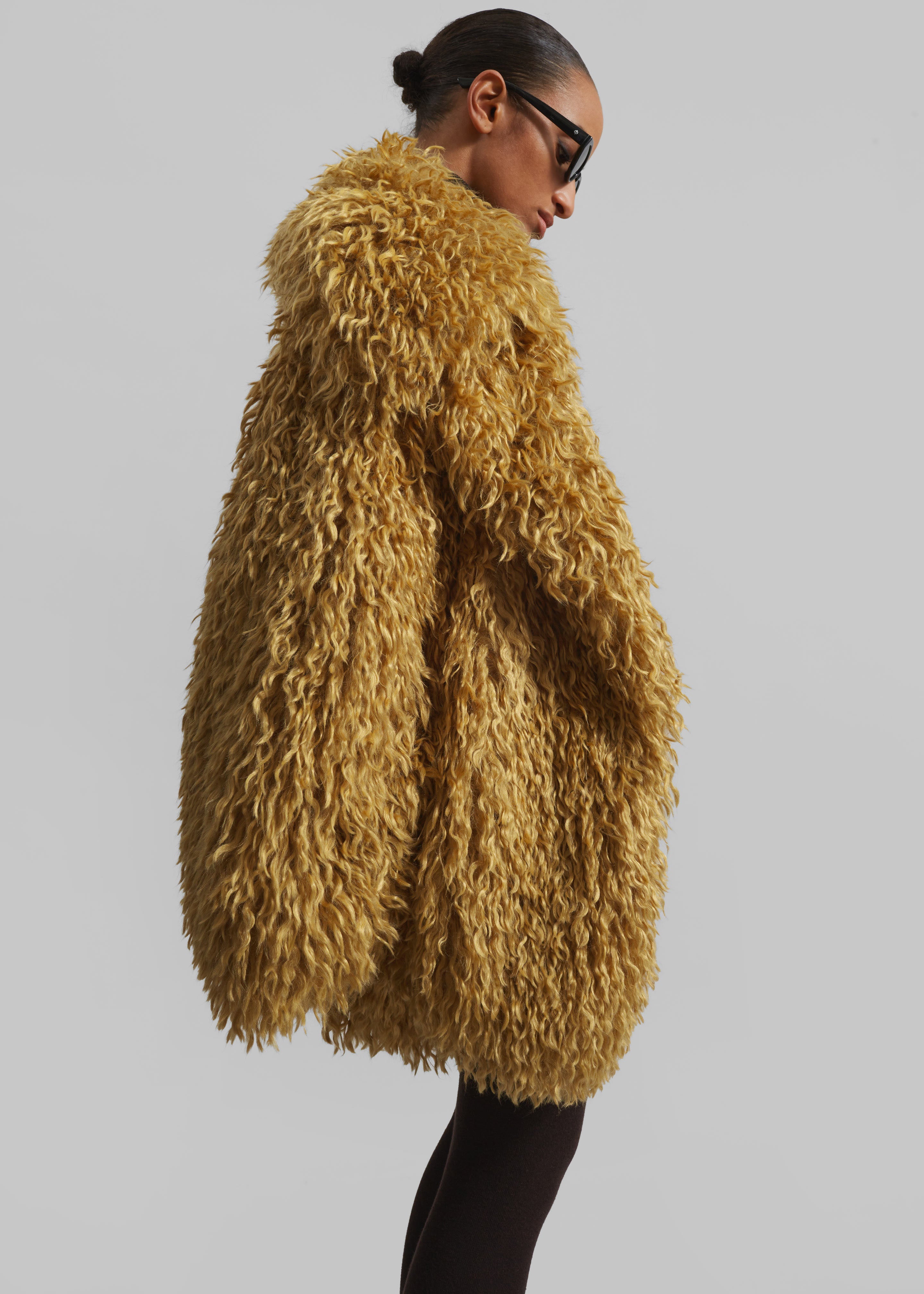 Zermatt Faux Fur Coat - Mustard - 9