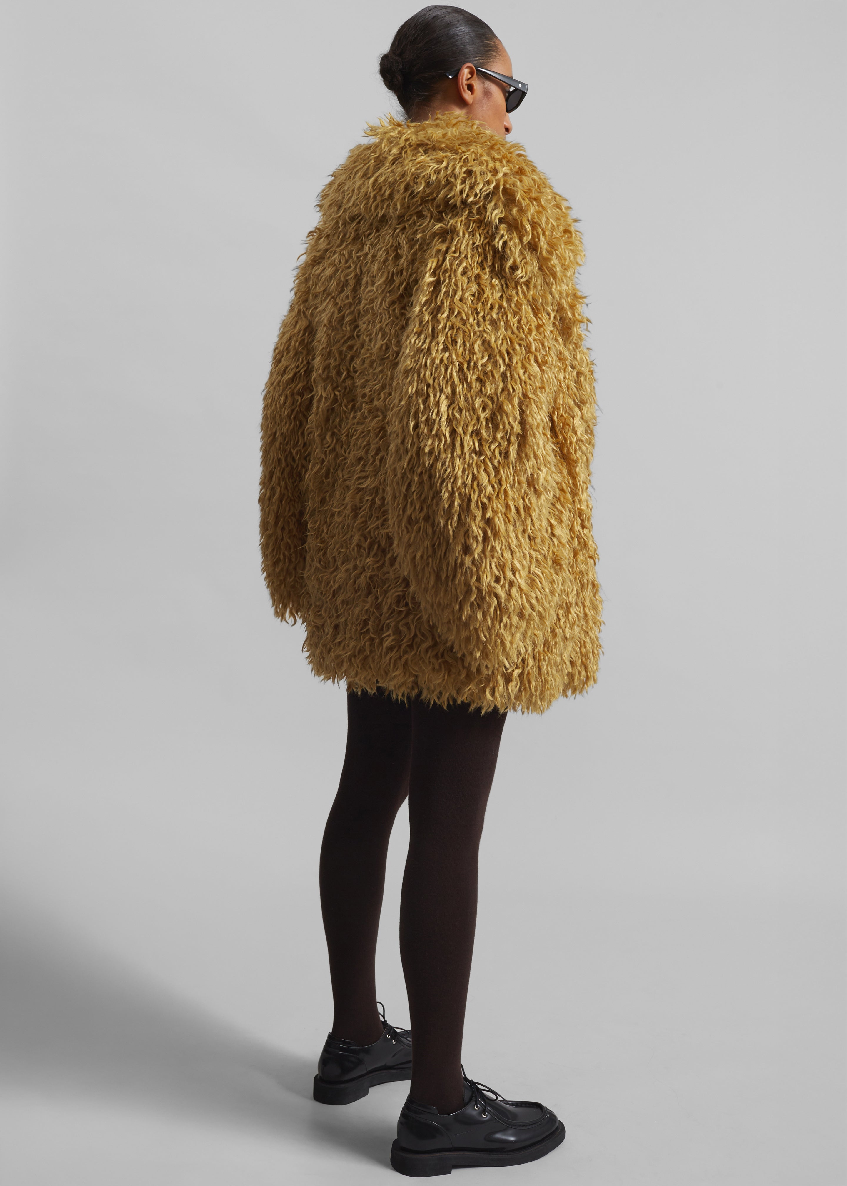 Zermatt Faux Fur Coat - Mustard - 11