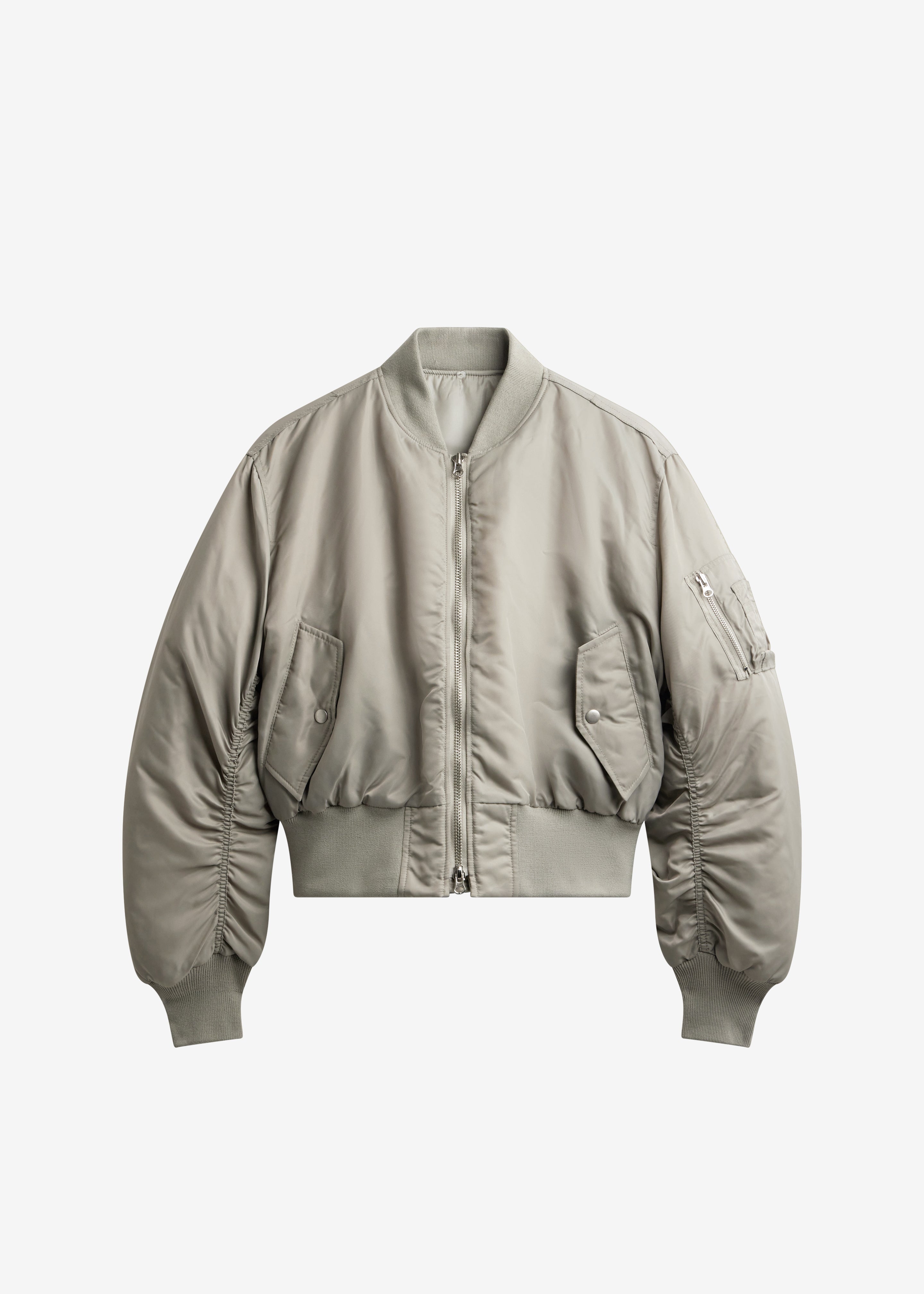 Zernez Cropped Bomber Jacket - Stone – The Frankie Shop Europe
