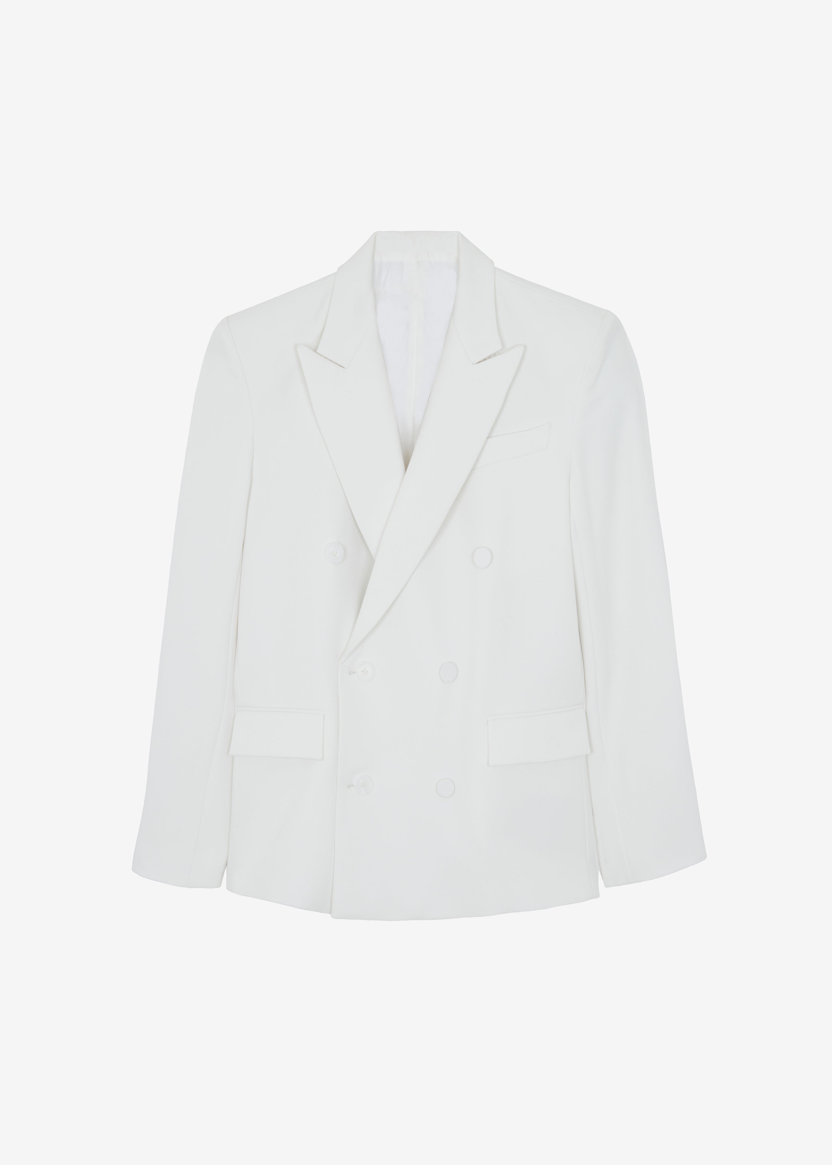 Zia Covered Buttons Blazer - White - 11