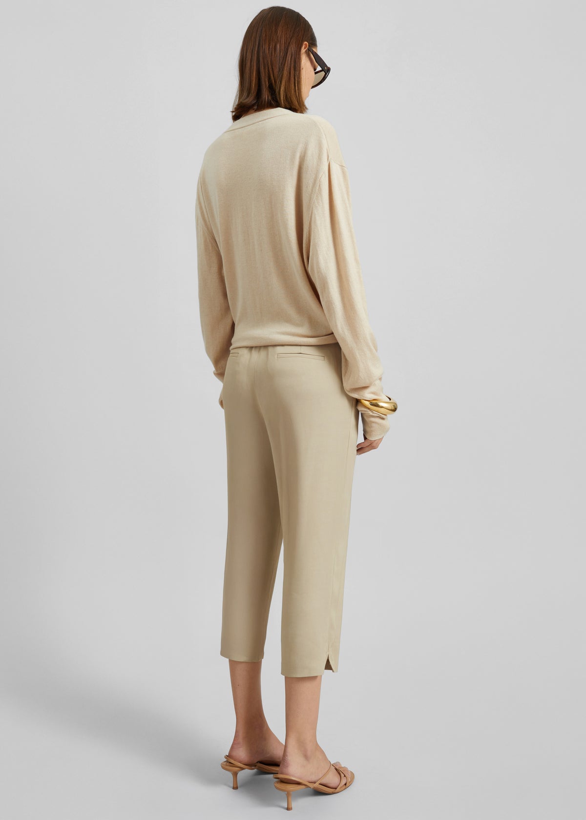 Zina V-Neck Cardigan - Beige - 6