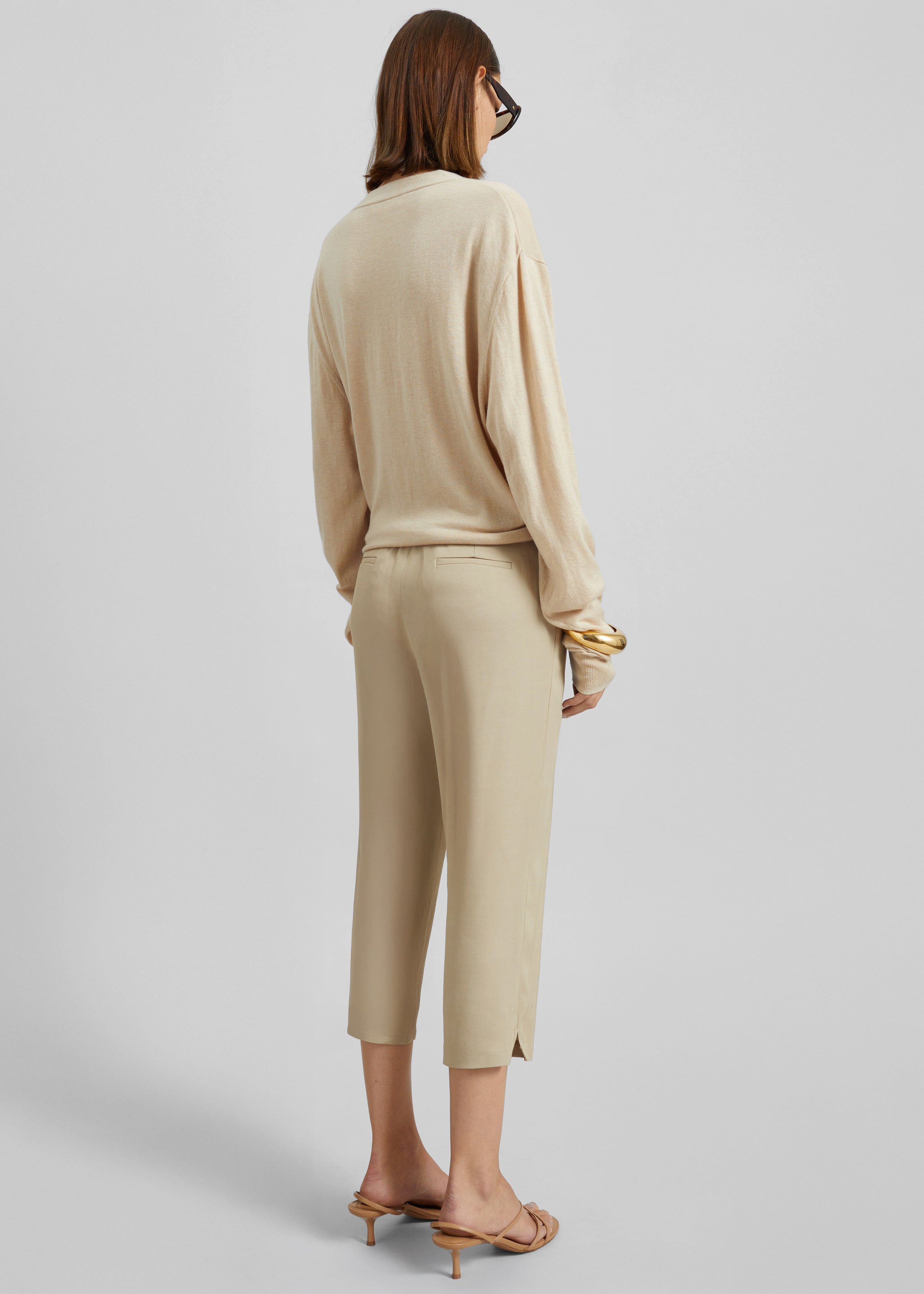 Zina V-Neck Cardigan - Beige - 6