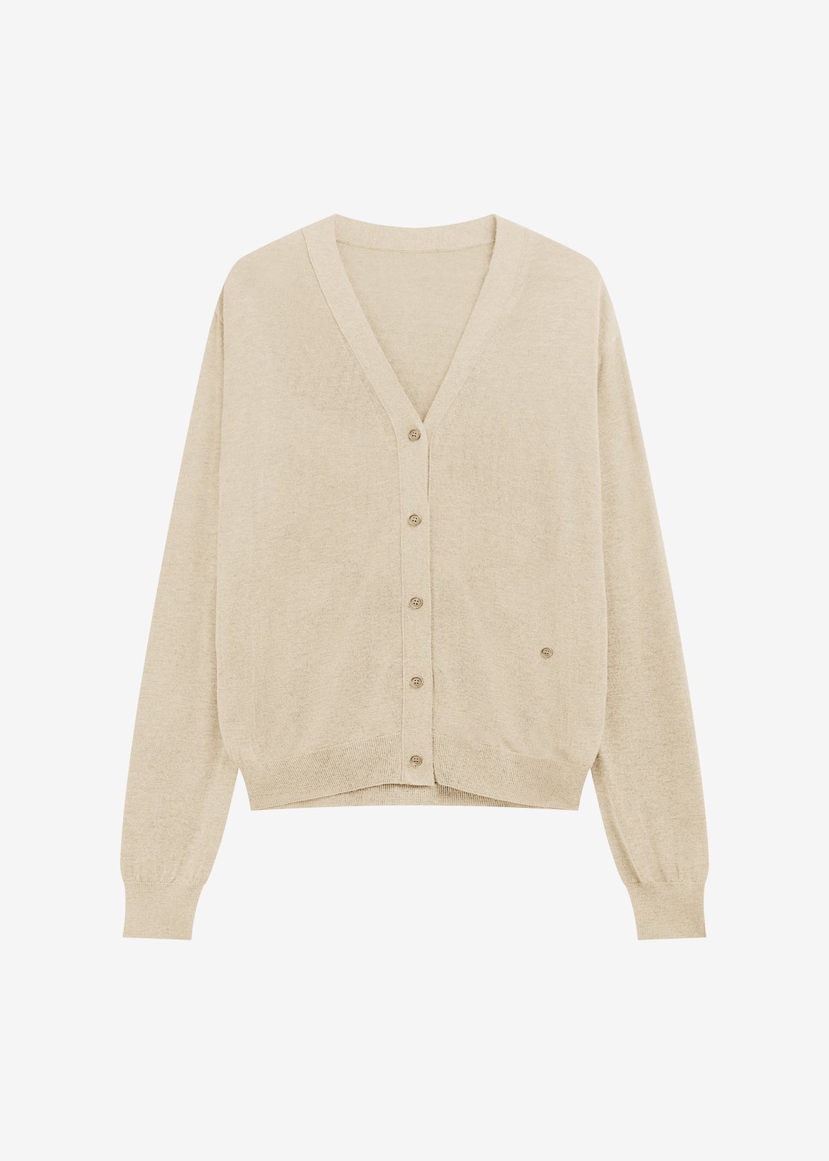 Zina V-Neck Cardigan - Beige - 7