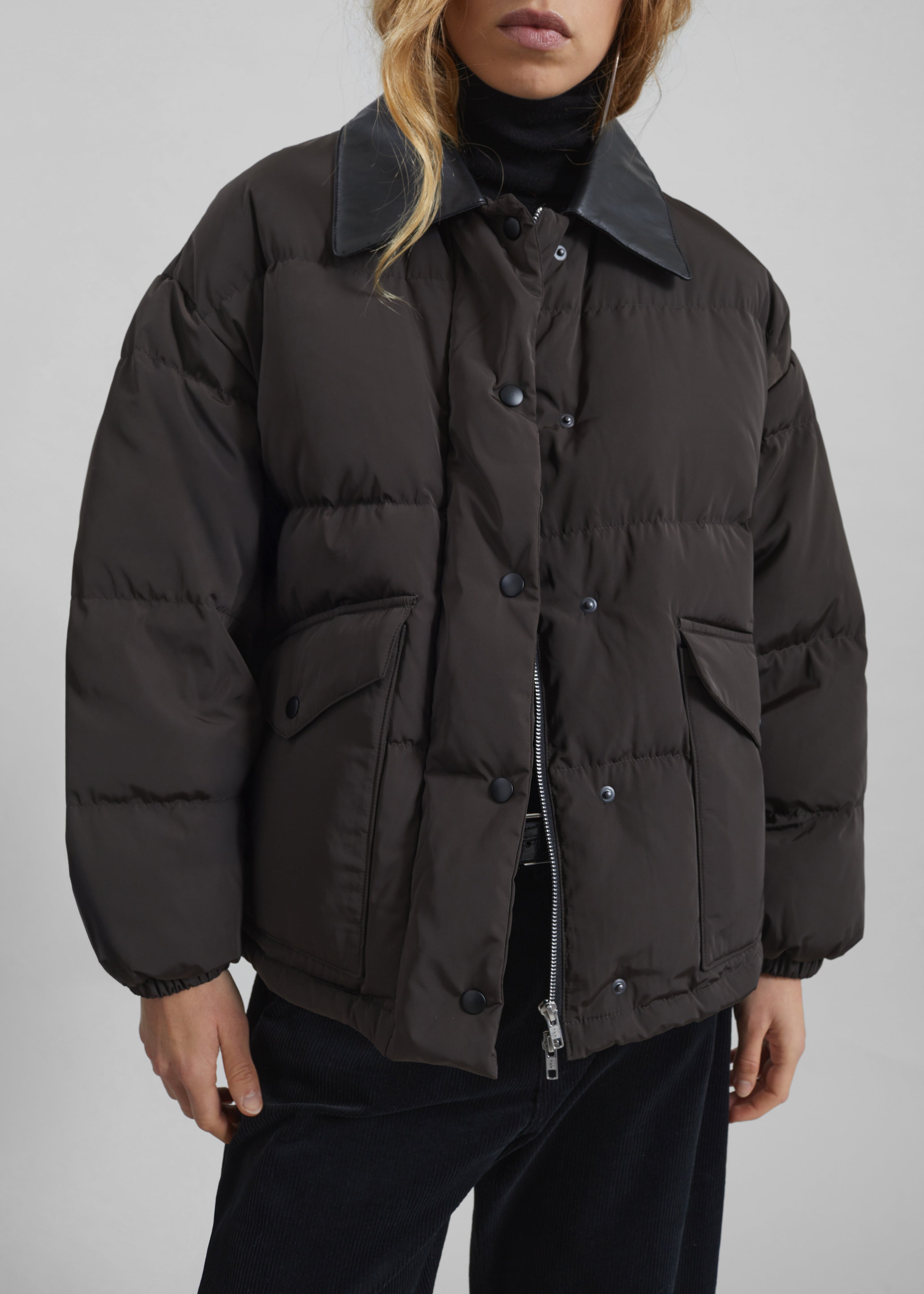 Zinal Puffer Jacket - Dark Brown - 5