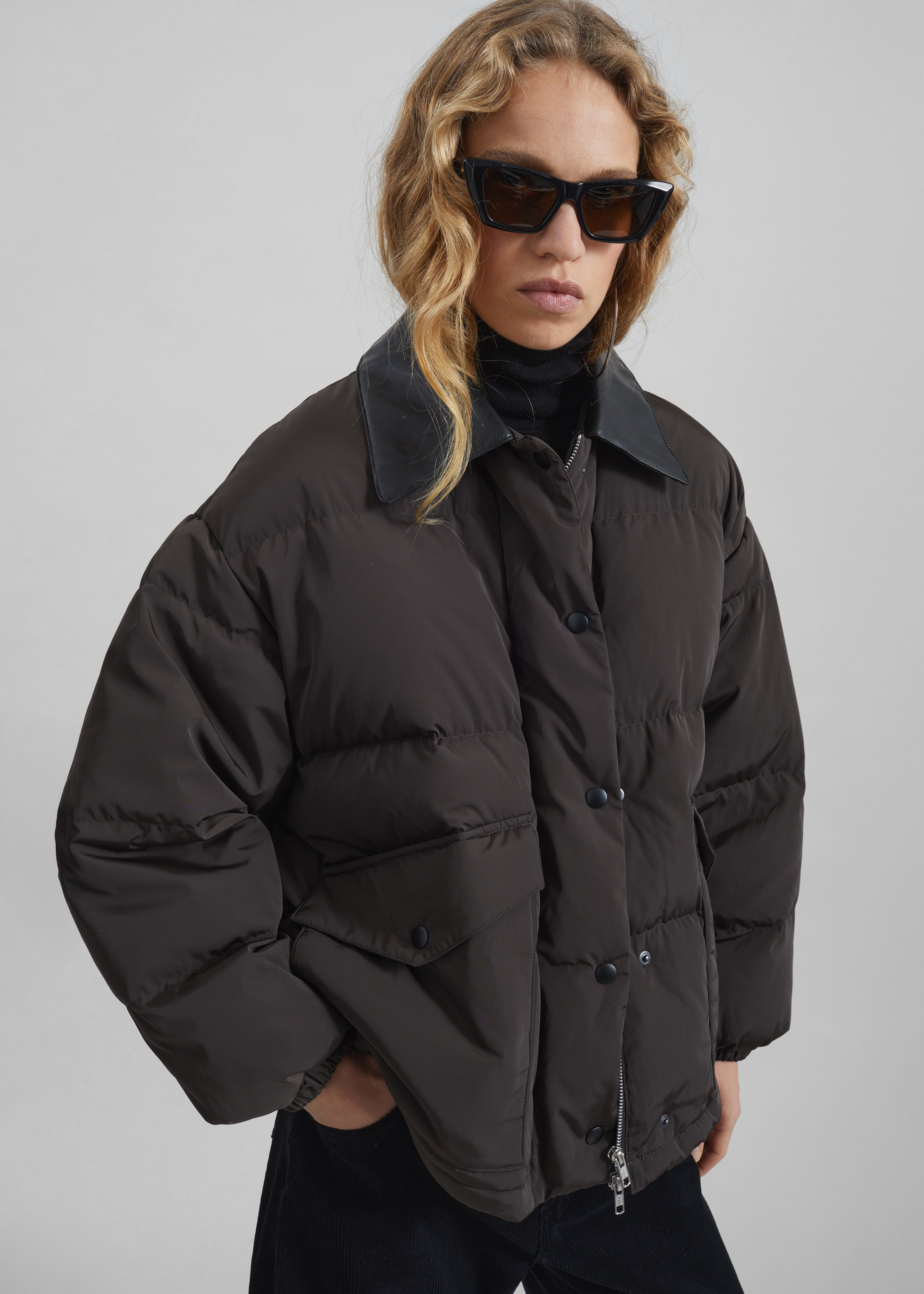 Zinal Puffer Jacket - Dark Brown - 6