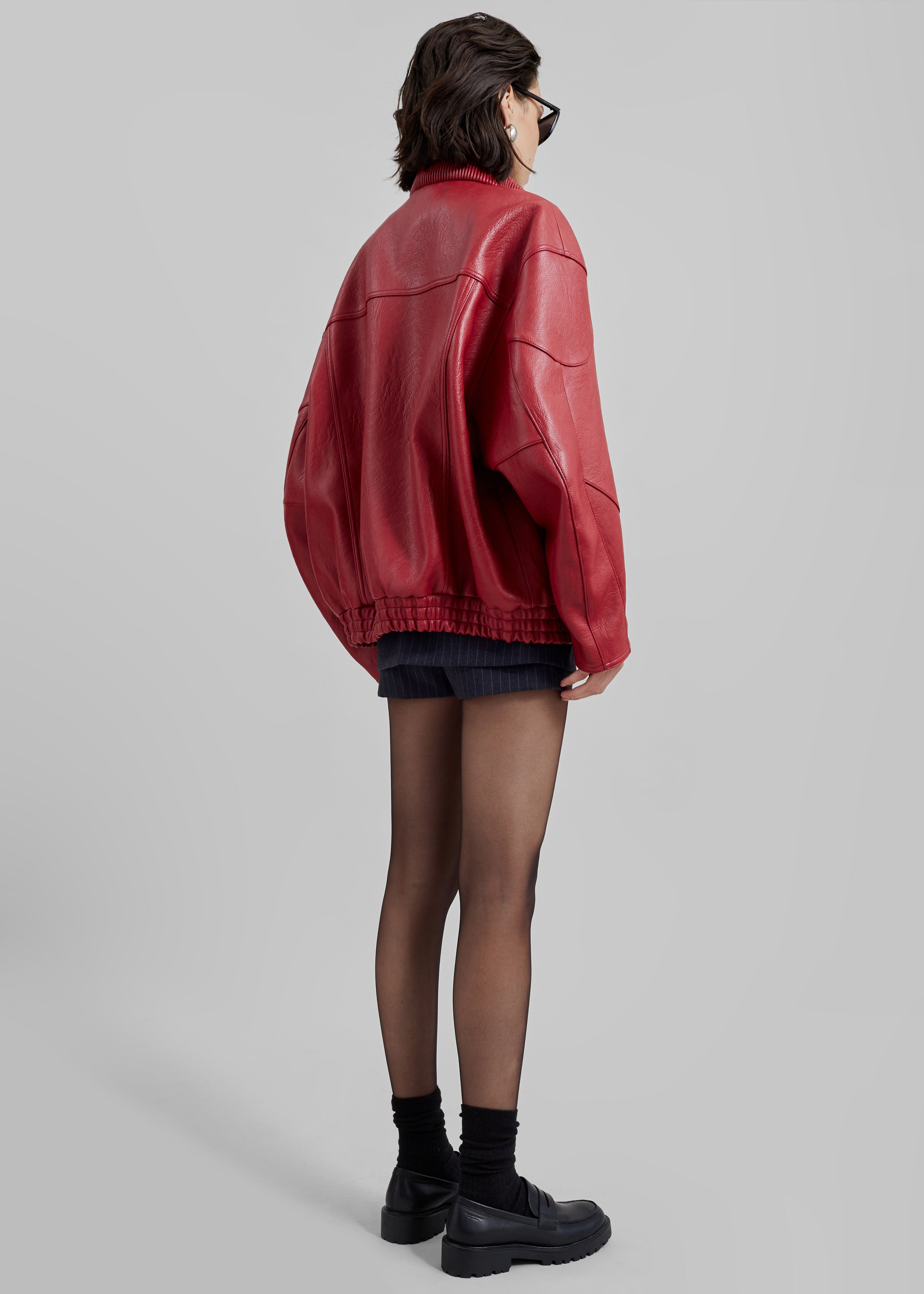 liz jordan red leather jacket