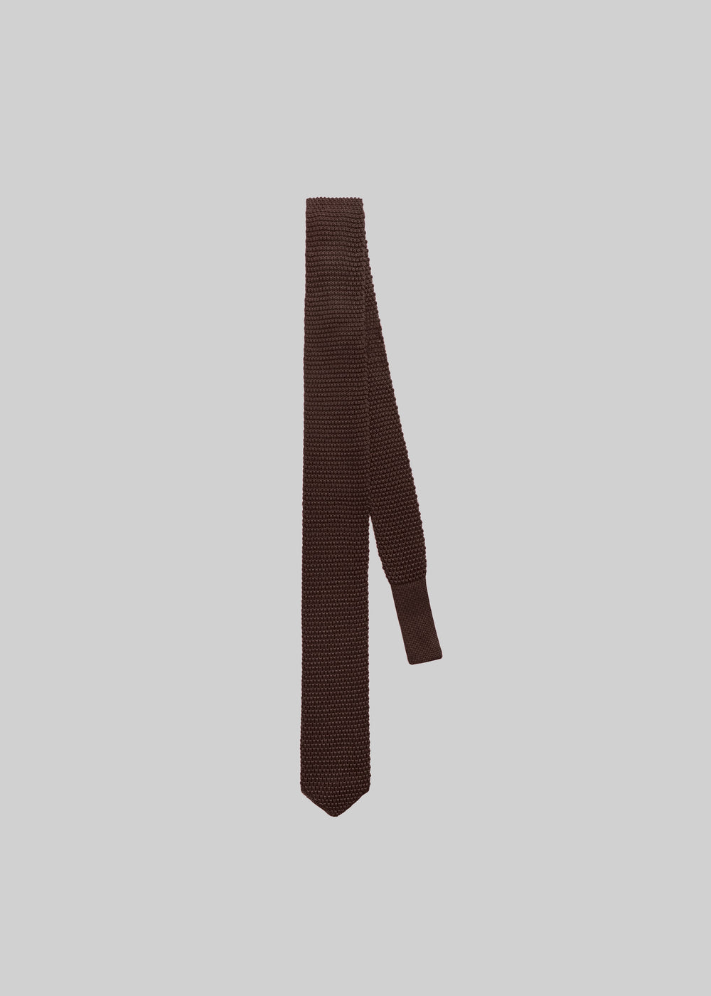 Zira Knitted Silk Tie - Brown - 1