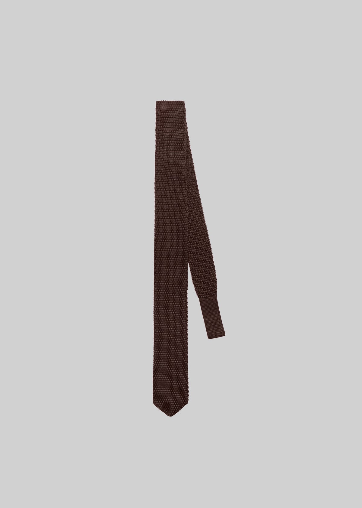 Zira Knitted Silk Tie - Brown
