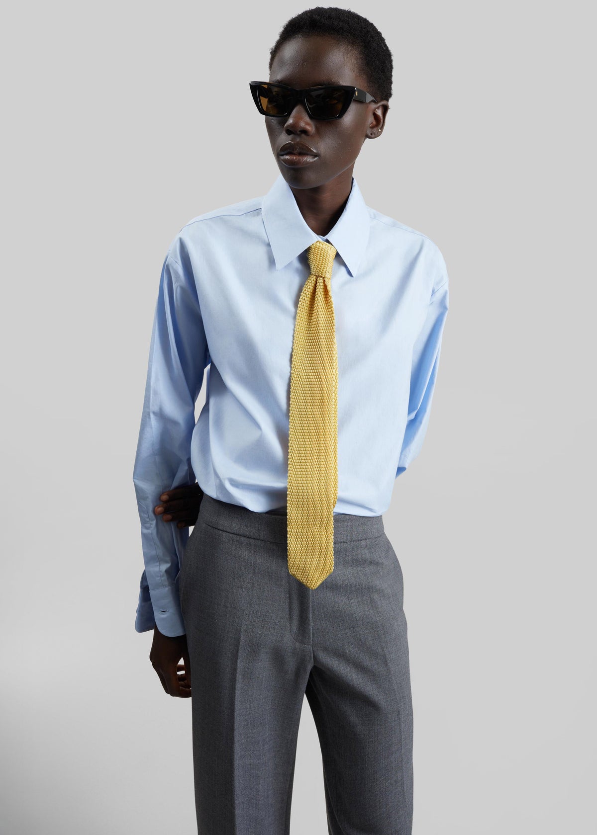 Zira Knitted Silk Tie - Yellow