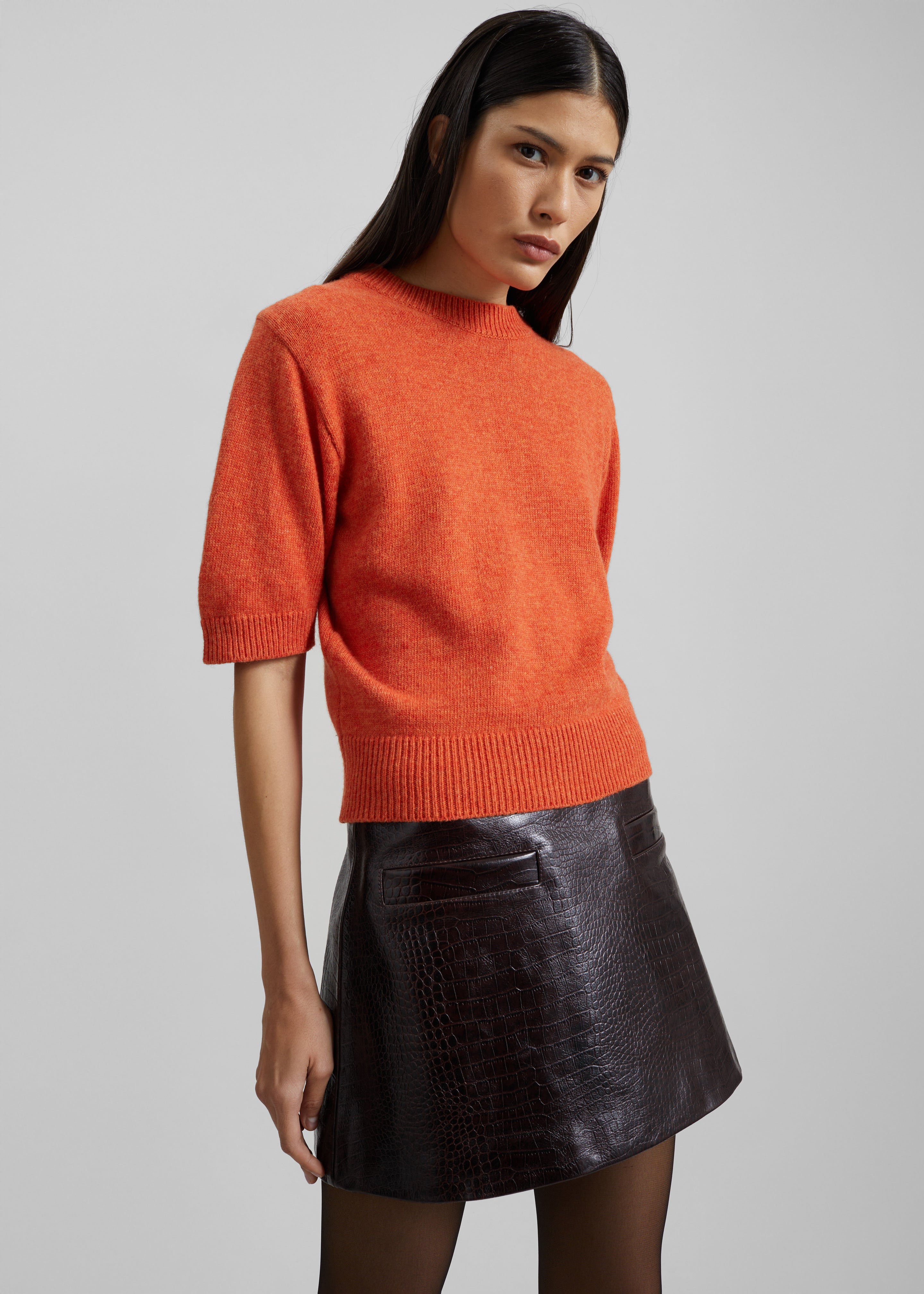 Zoersel Knit Top - Orange - 1