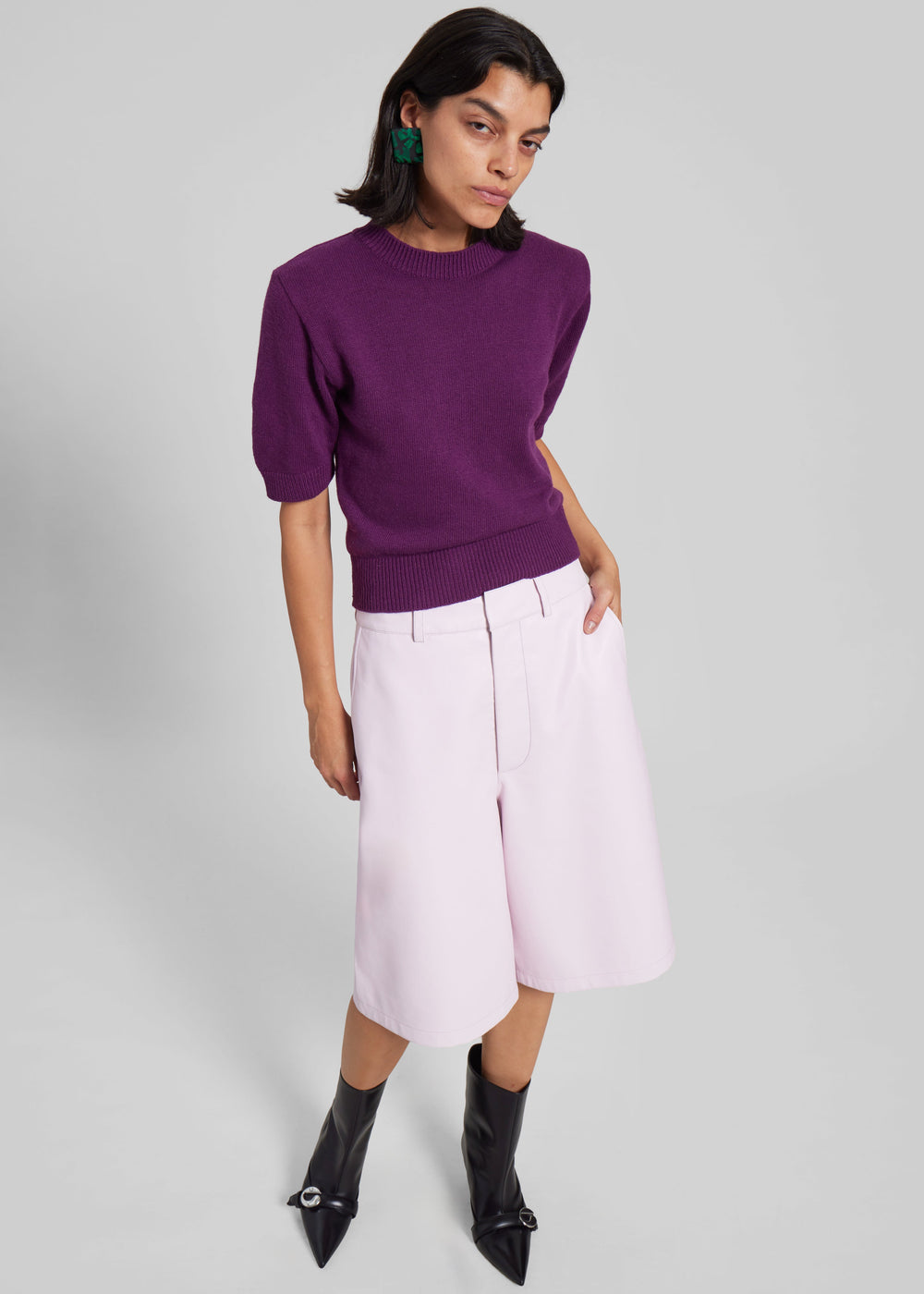 Zoersel Knit Top - Purple - 1