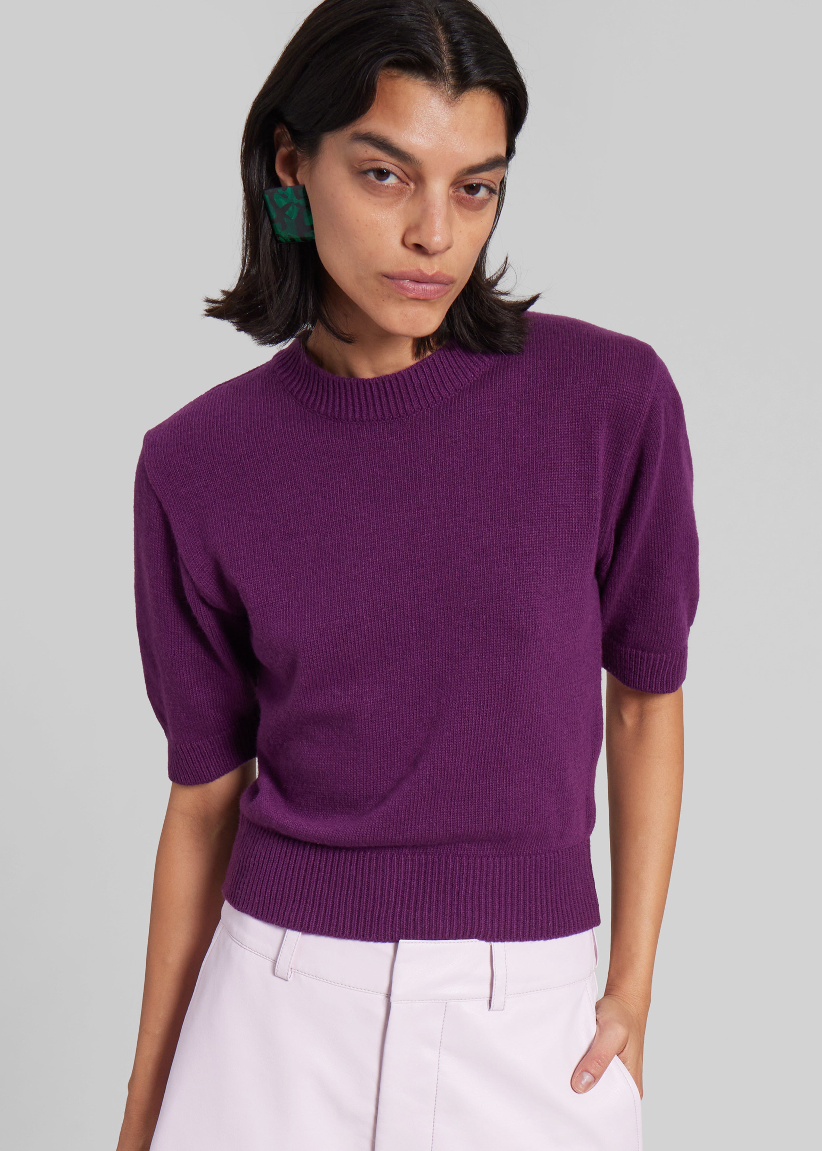 Zoersel Knit Top - Purple - 1
