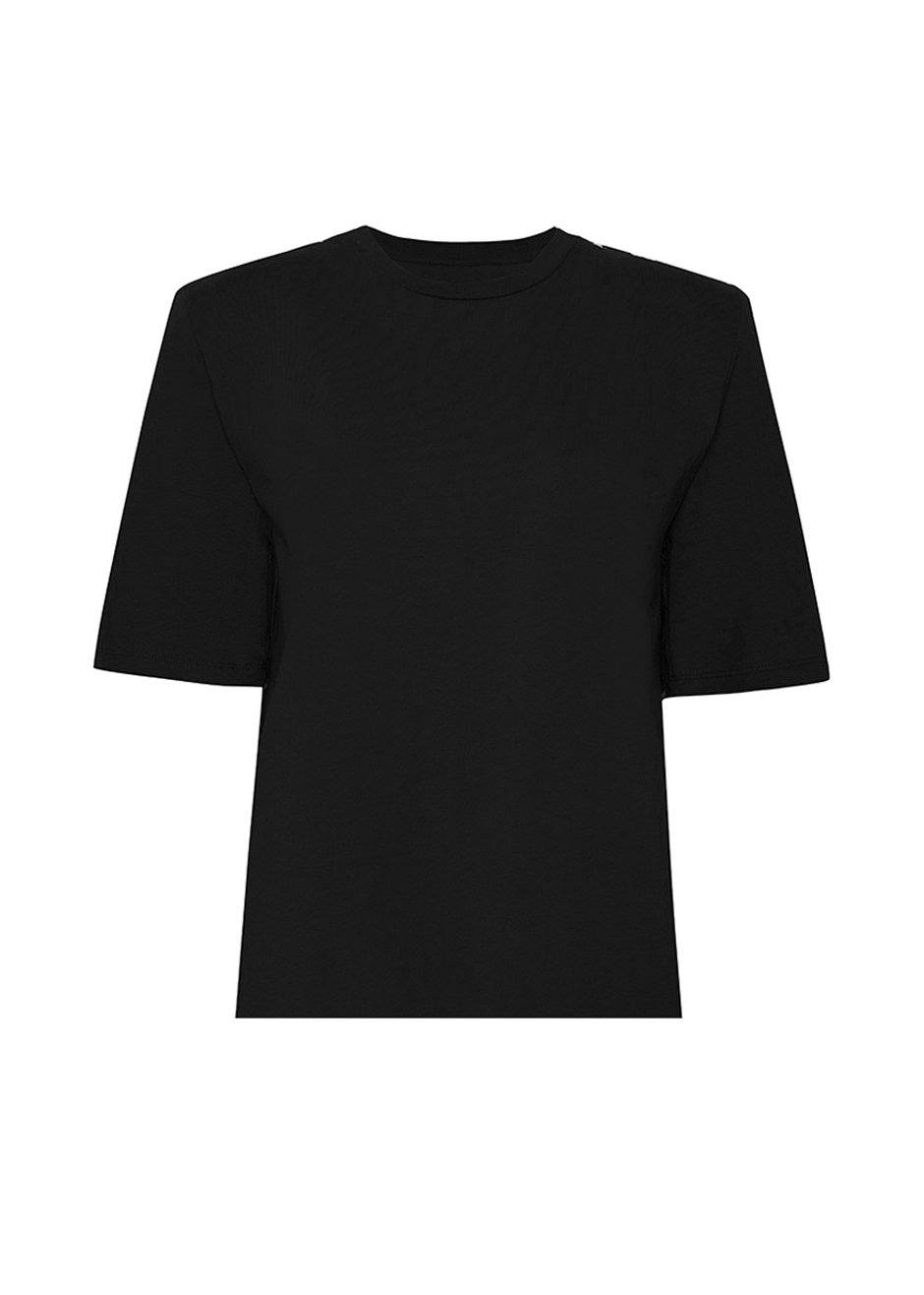 Carrington Padded Shoulder Tee - Black - 8