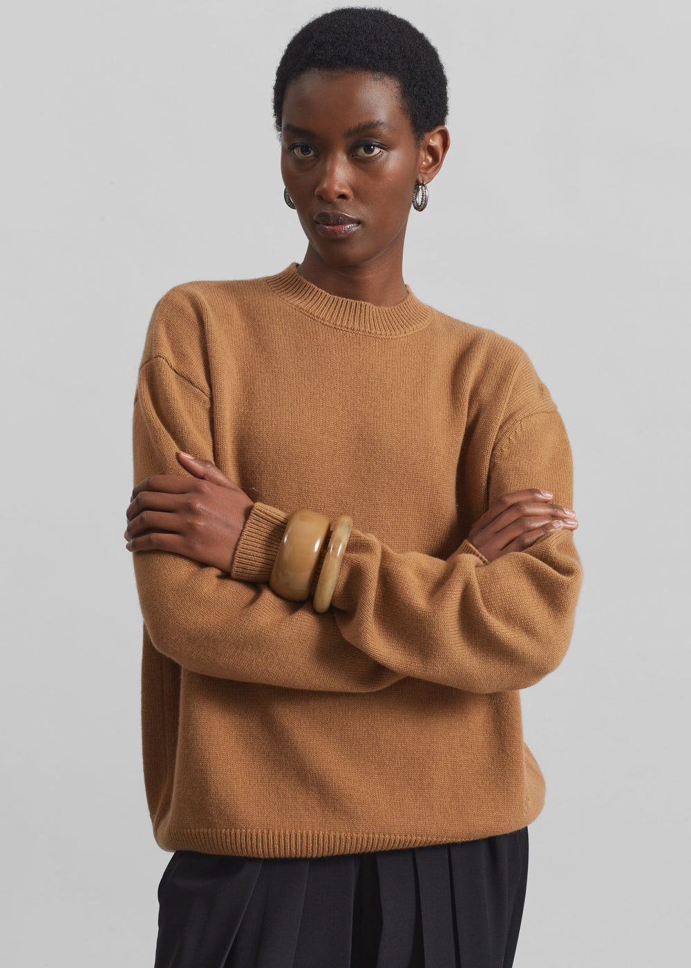 Quinton Crew Neck Sweater - Camel
