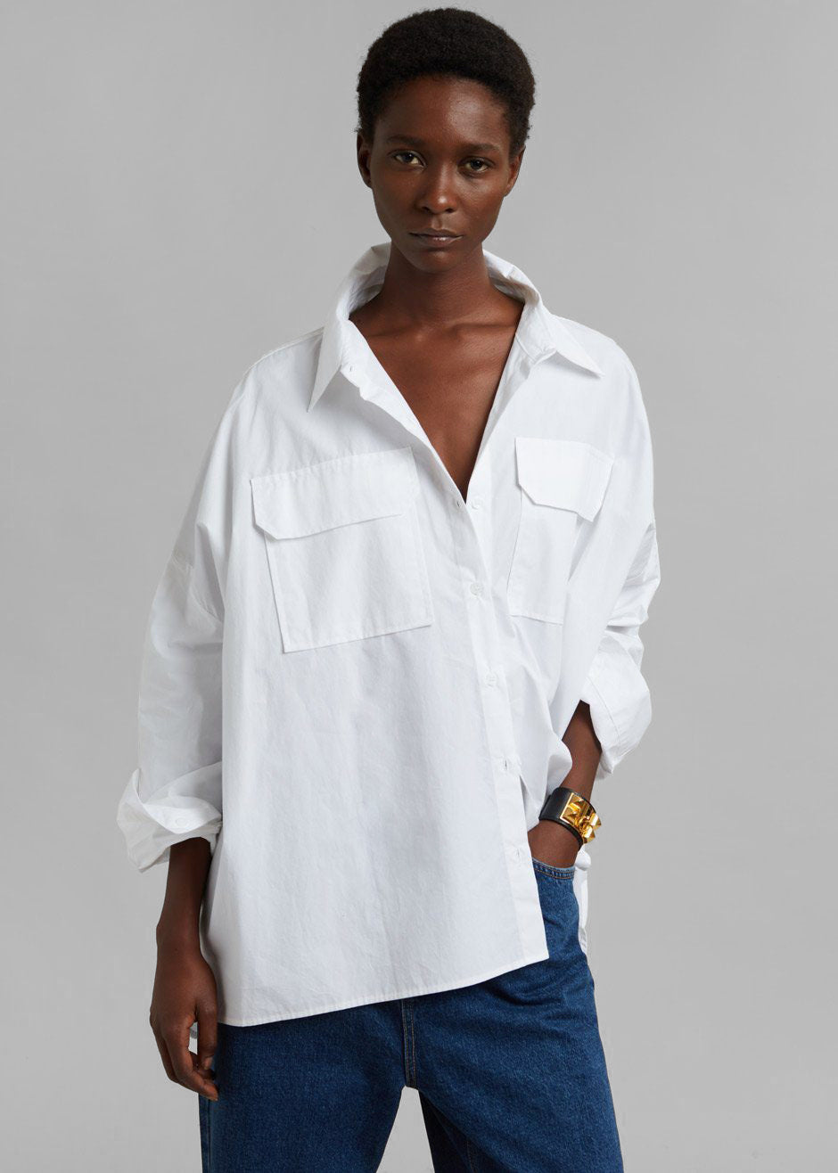 Elara Oversized Shirt - Optic White - 1