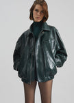 Risner Faux Leather Jacket - Deep Green