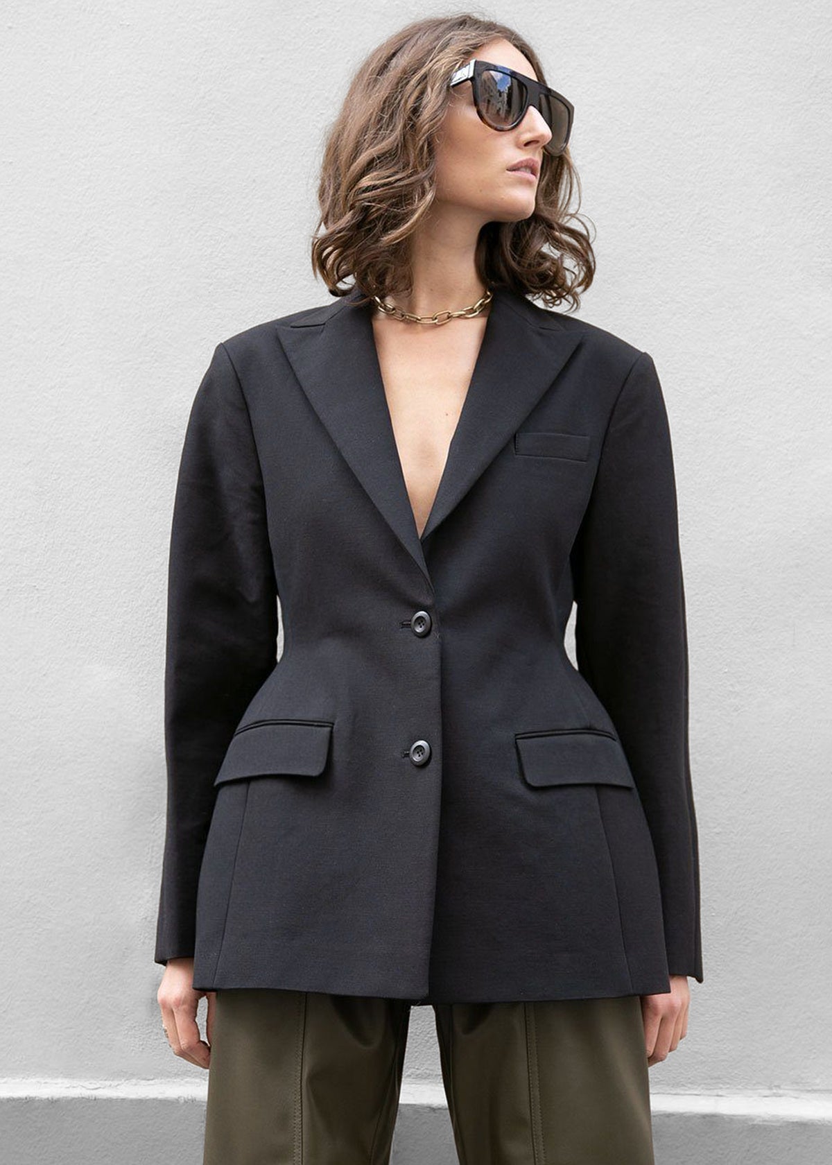 Colette Hourglass Blazer - Black - 1