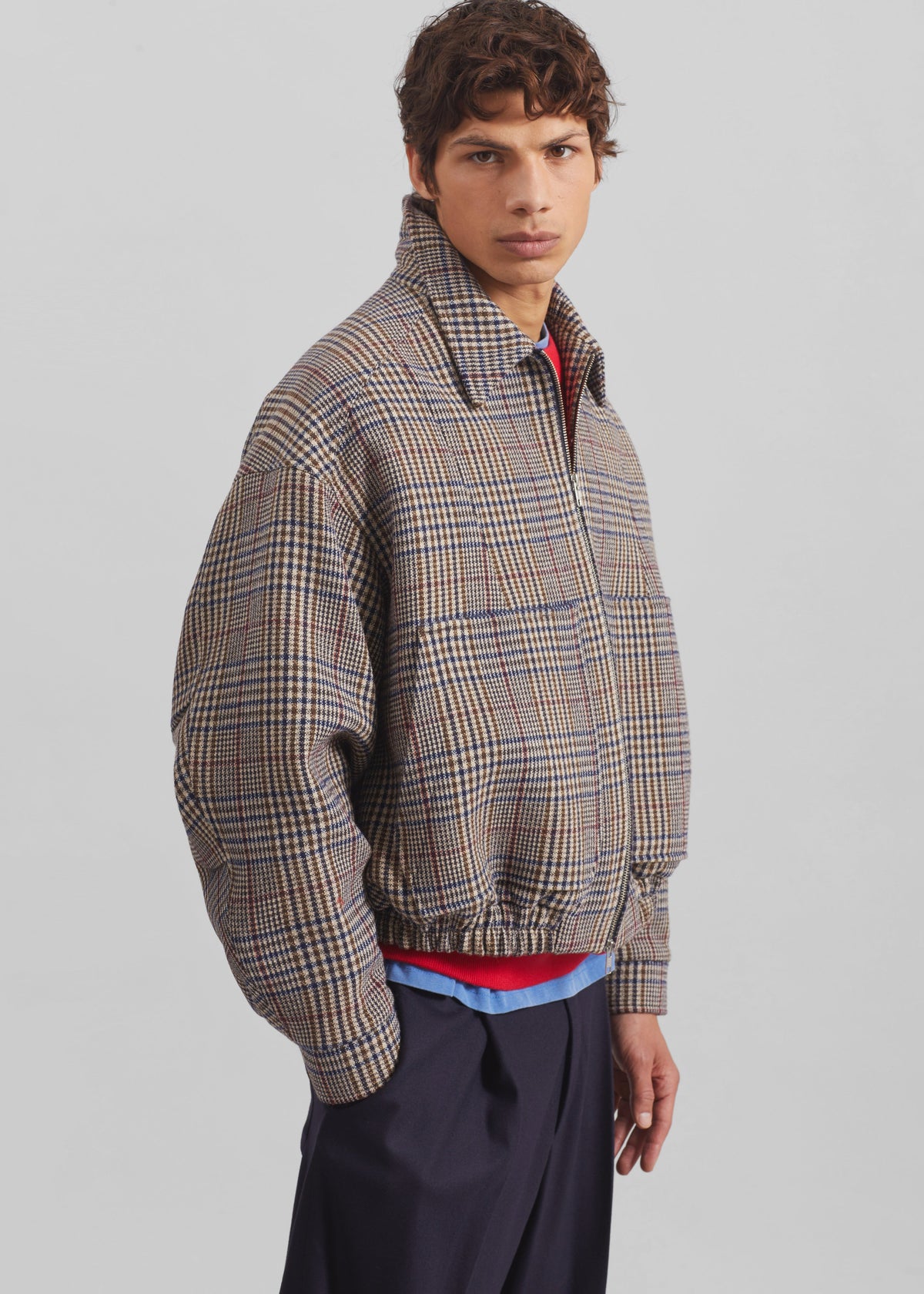 Felix Wool Jacket - Beige Glen Plaid - 8