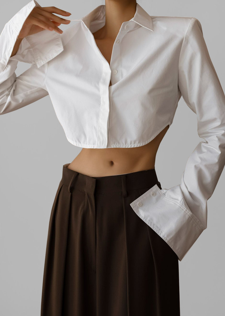 Uma Cropped Shirt - White - 3