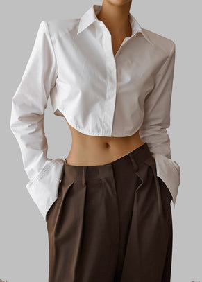 Uma Cropped Shirt - White