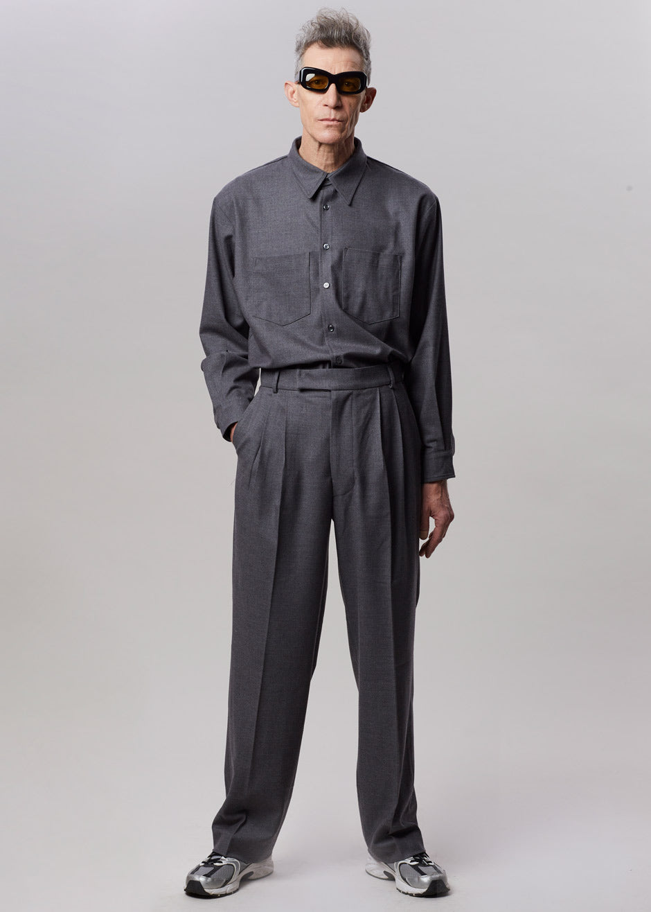 Heith Flanelle Suit Pants - Charcoal - 1