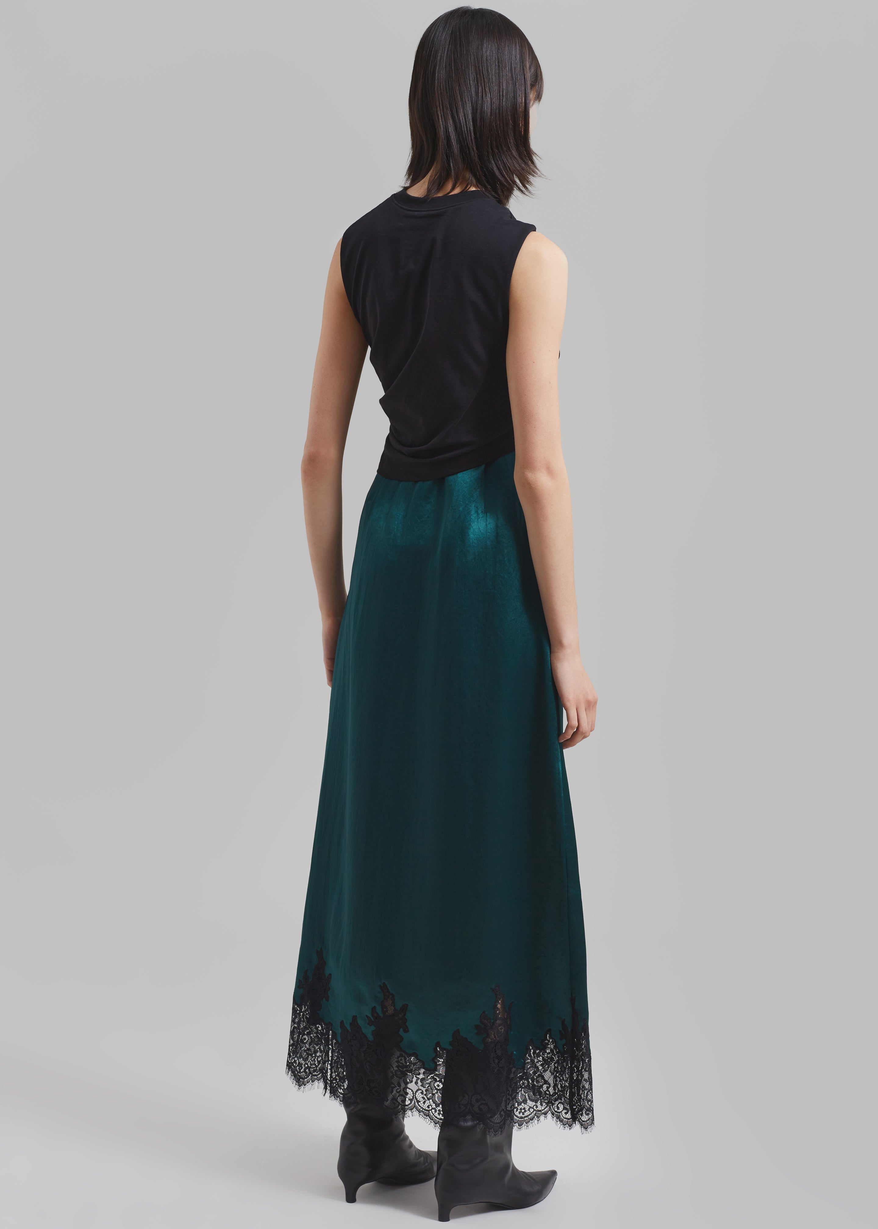 3.1 Phillip Lim Twist Tank Slip Dress - Black/Emerald - 6
