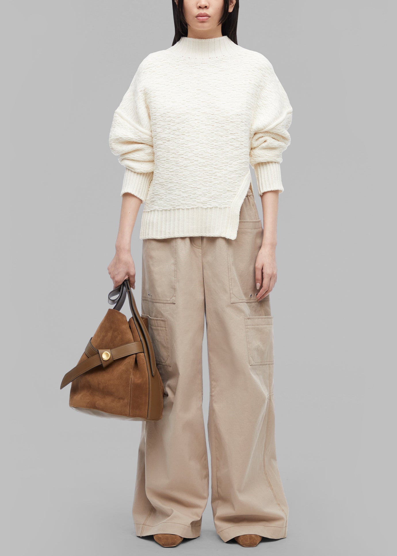 3.1 Phillip Lim Wool Jacquard Turtleneck Sweater - Ivory