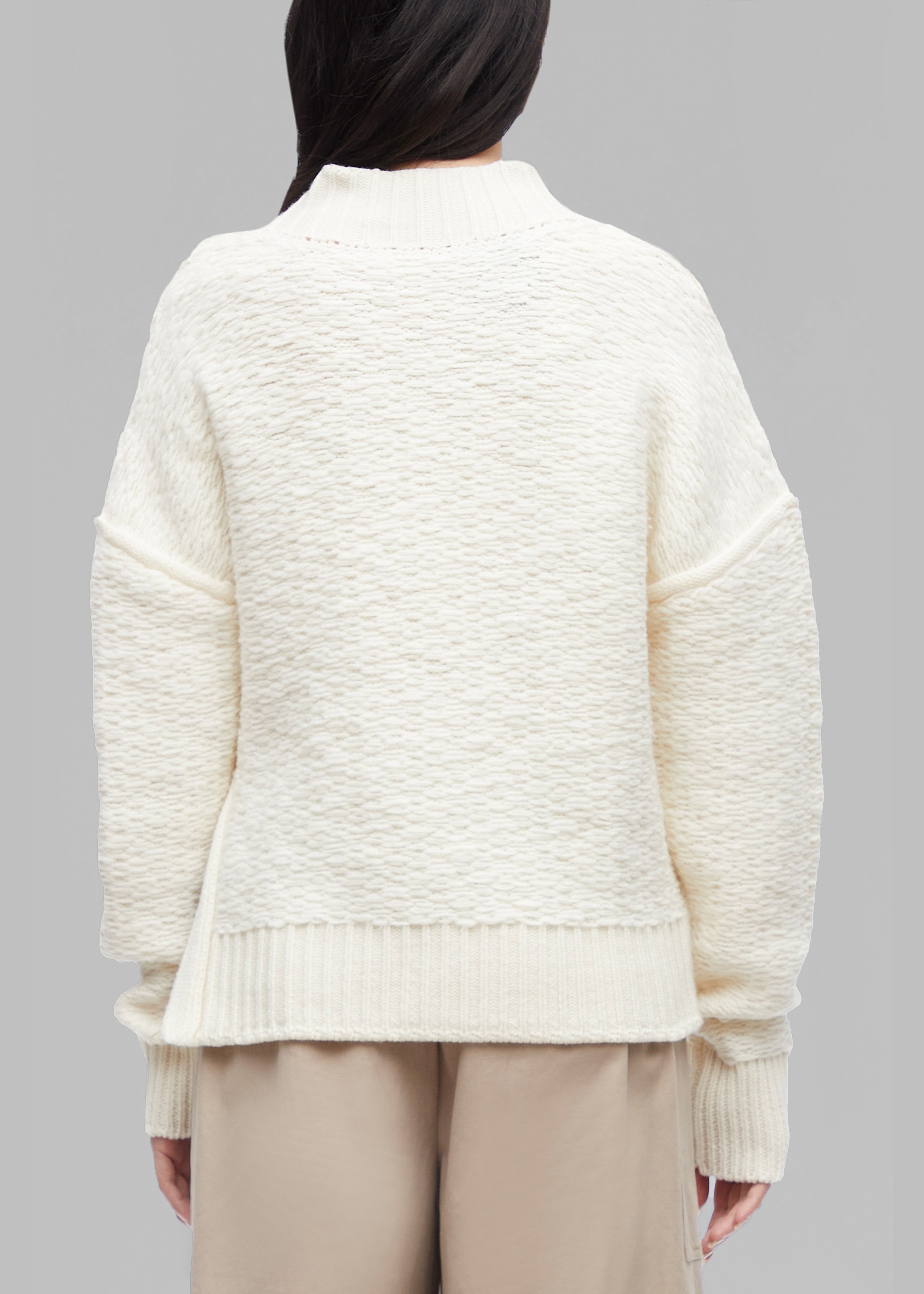 3.1 Phillip Lim Wool Jacquard Turtleneck Sweater - Ivory - 4