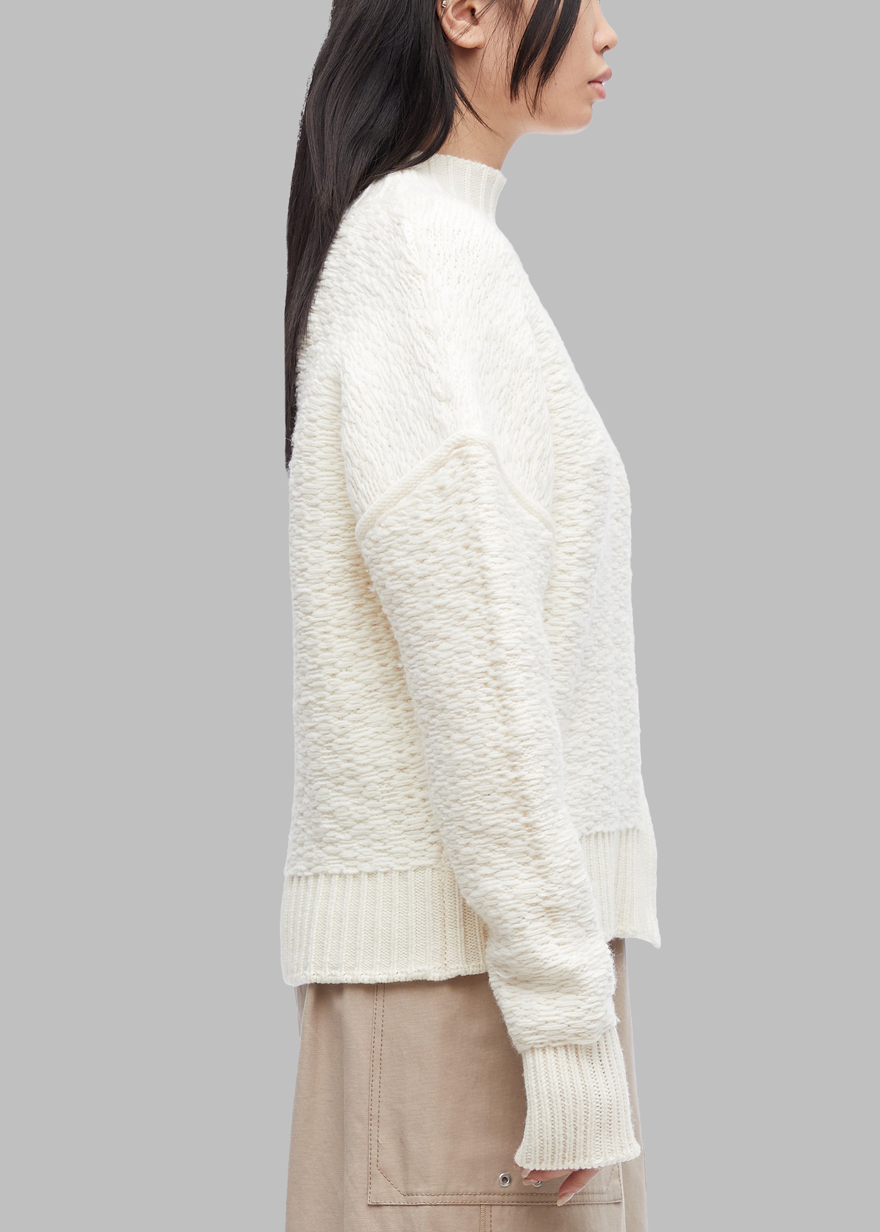 3.1 Phillip Lim Wool Jacquard Turtleneck Sweater - Ivory - 5