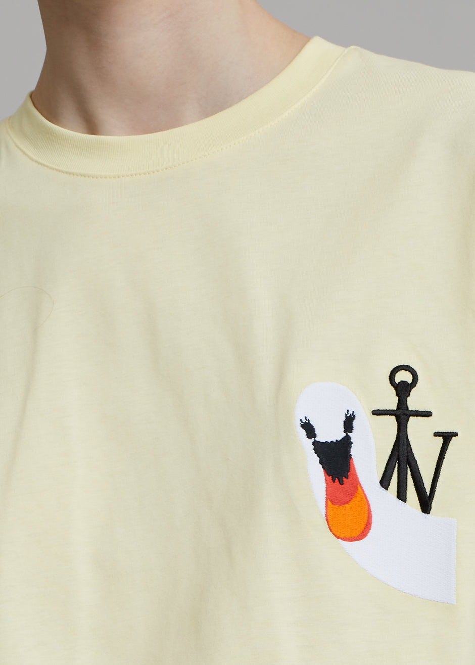 JW Anderson Swan Embroidered Logo T-Shirt - Yellow - 2