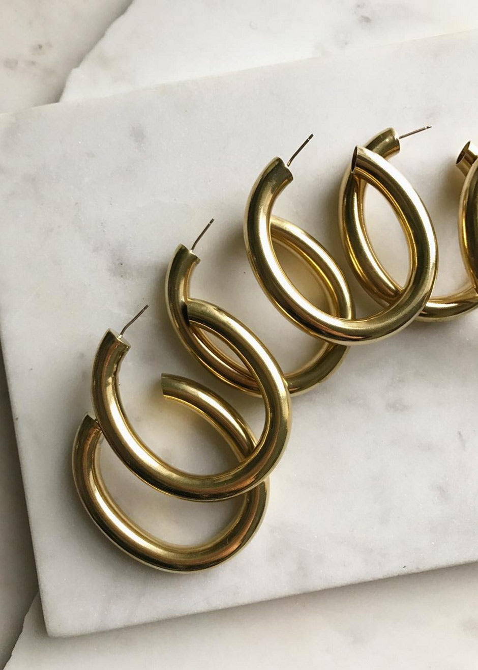 Laura Lombardi Curve Earrings - Gold - 5