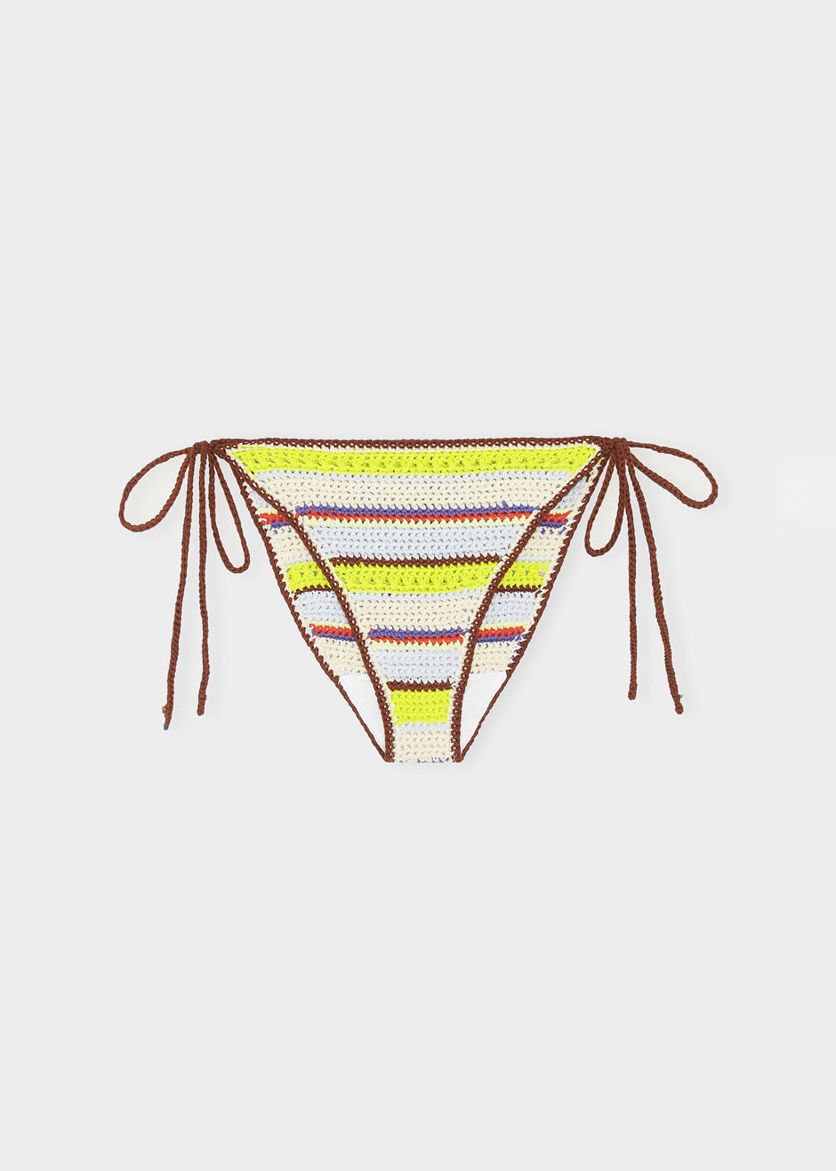 Ganni Crochet String Bikini Bottom - Multicolor - 6