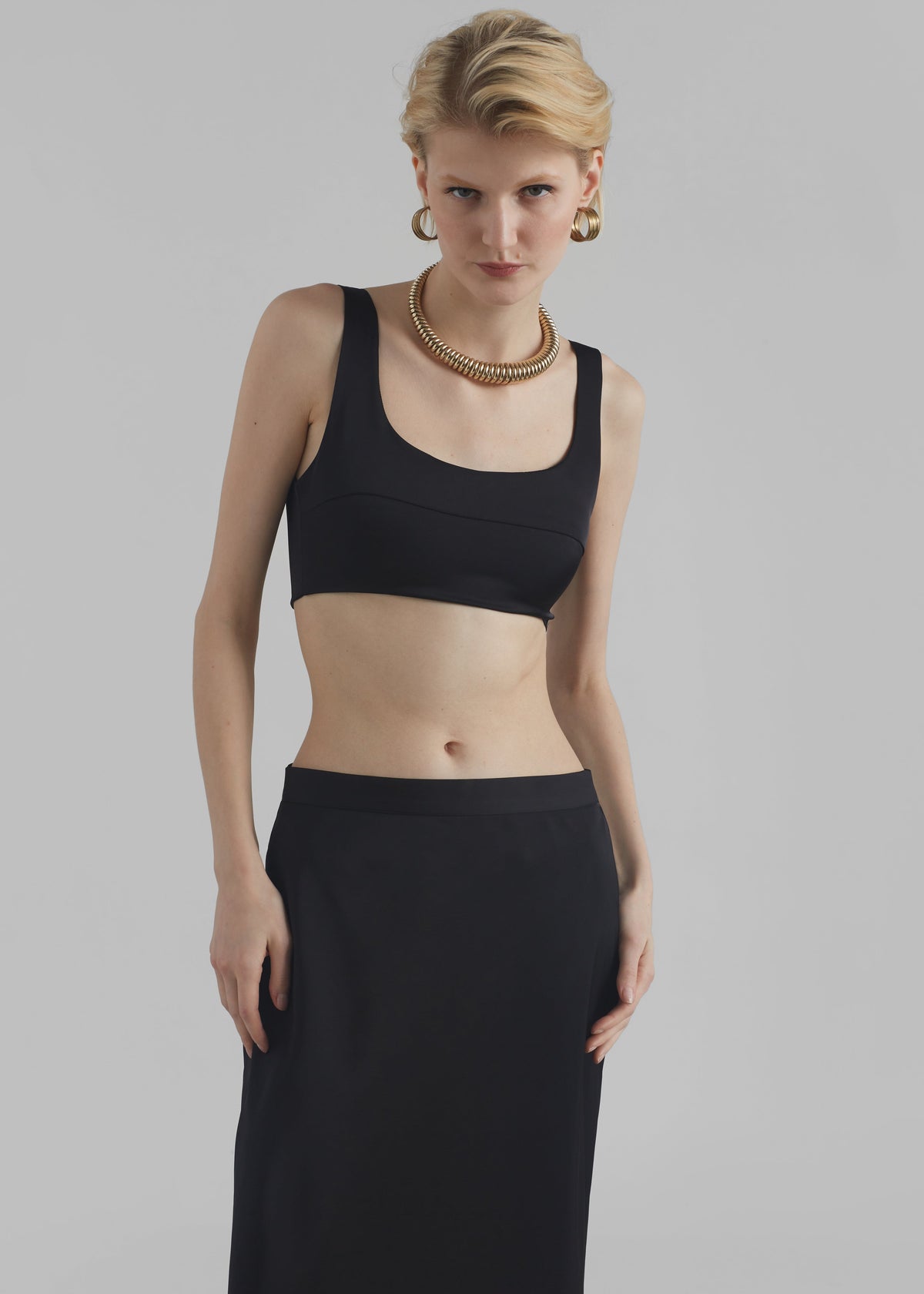 Ada Satin Bra Top - Black - 4