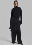 Adam Tie-Front Pants - Black