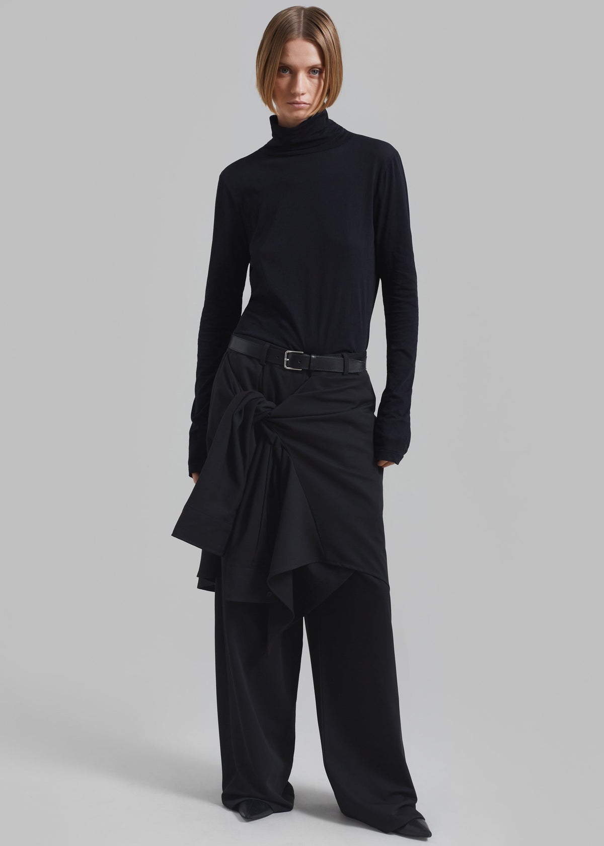 Adam Tie-Front Pants - Black - 1
