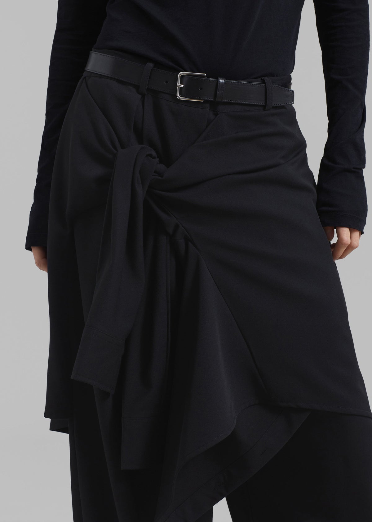 Adam Tie-Front Pants - Black - 4