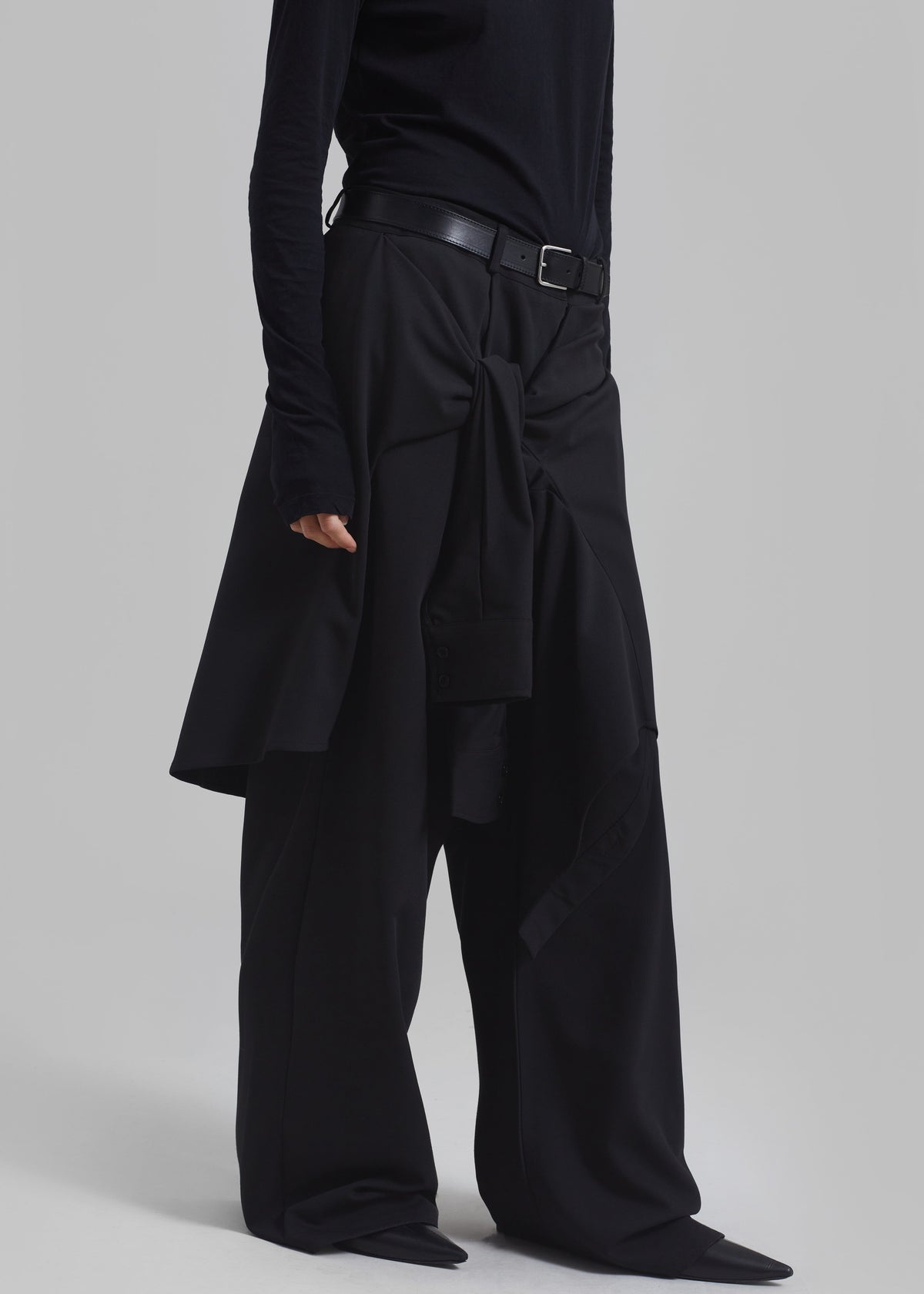 Adam Tie-Front Pants - Black - 3