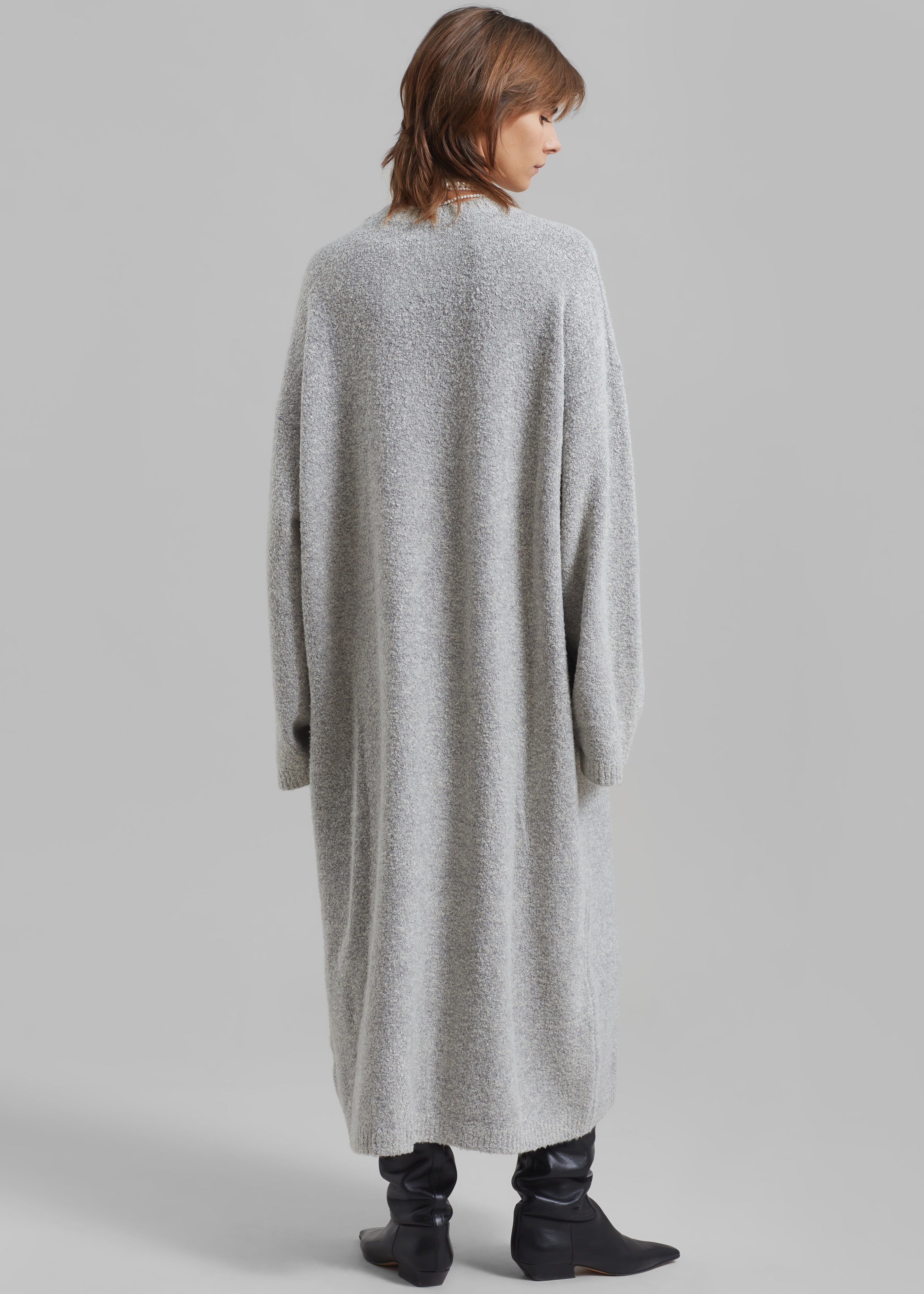 Alba Long Hooded Dress - Grey - 7