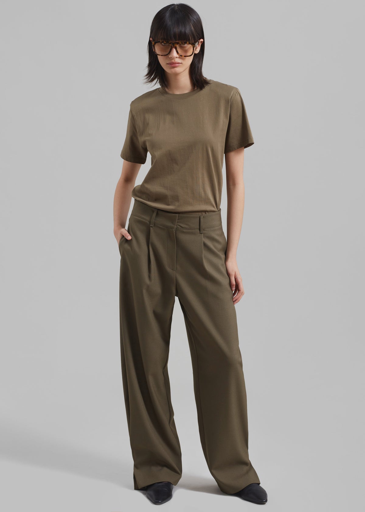 Amara Trousers - Khaki - 1