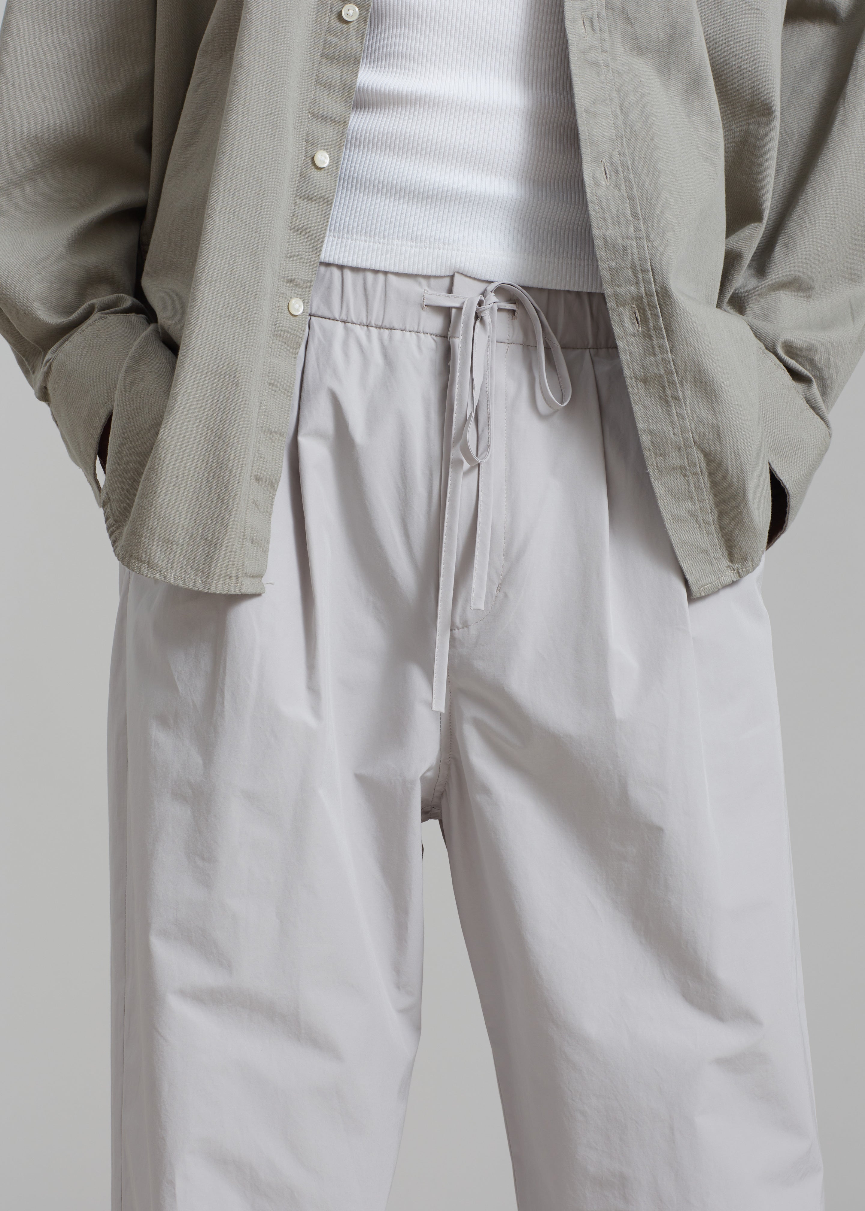 Amomento Drawstring Pants - Grey - 3