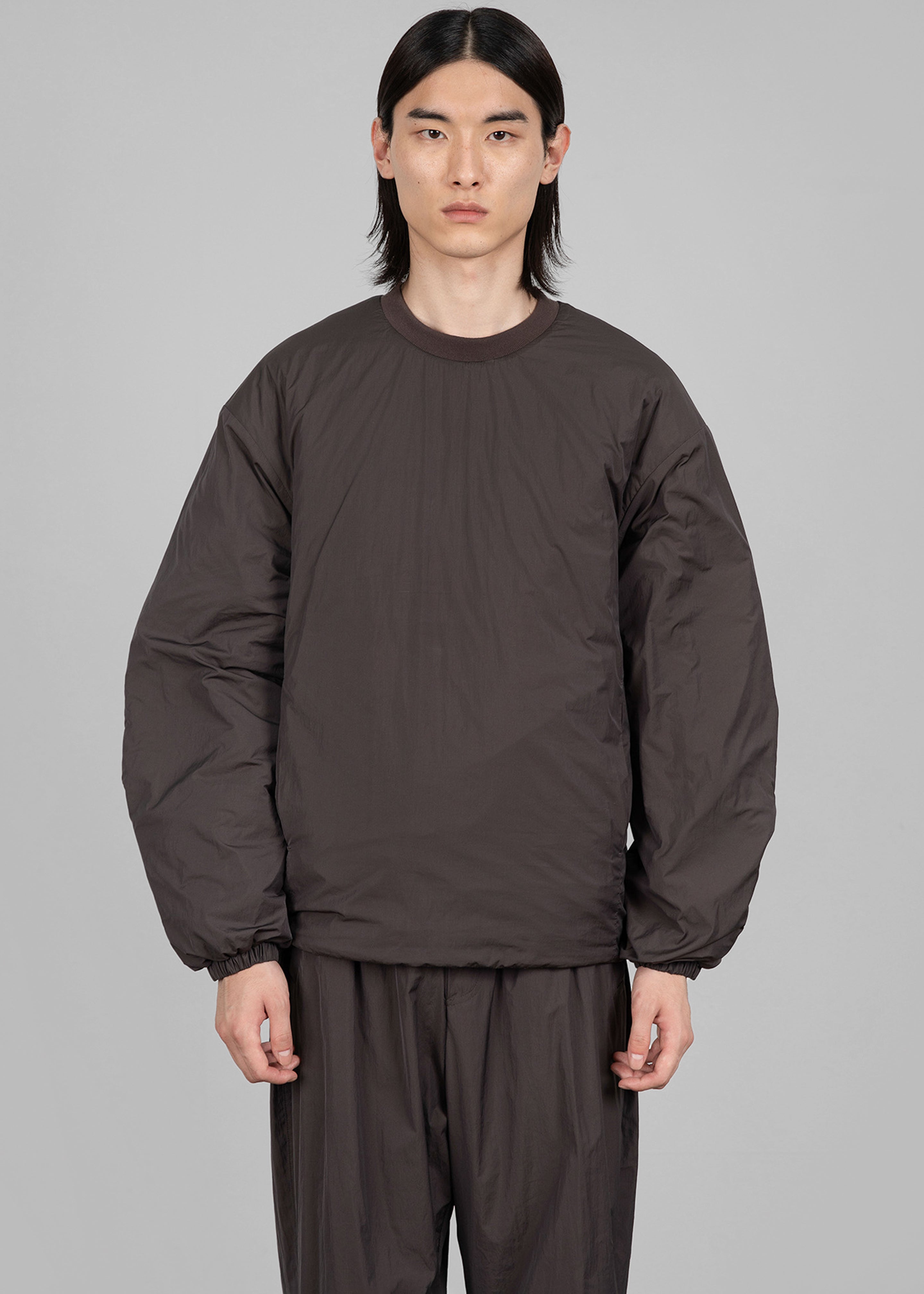Amomento Reversible Nylon Padded Sweatshirt - Dark Brown - 2
