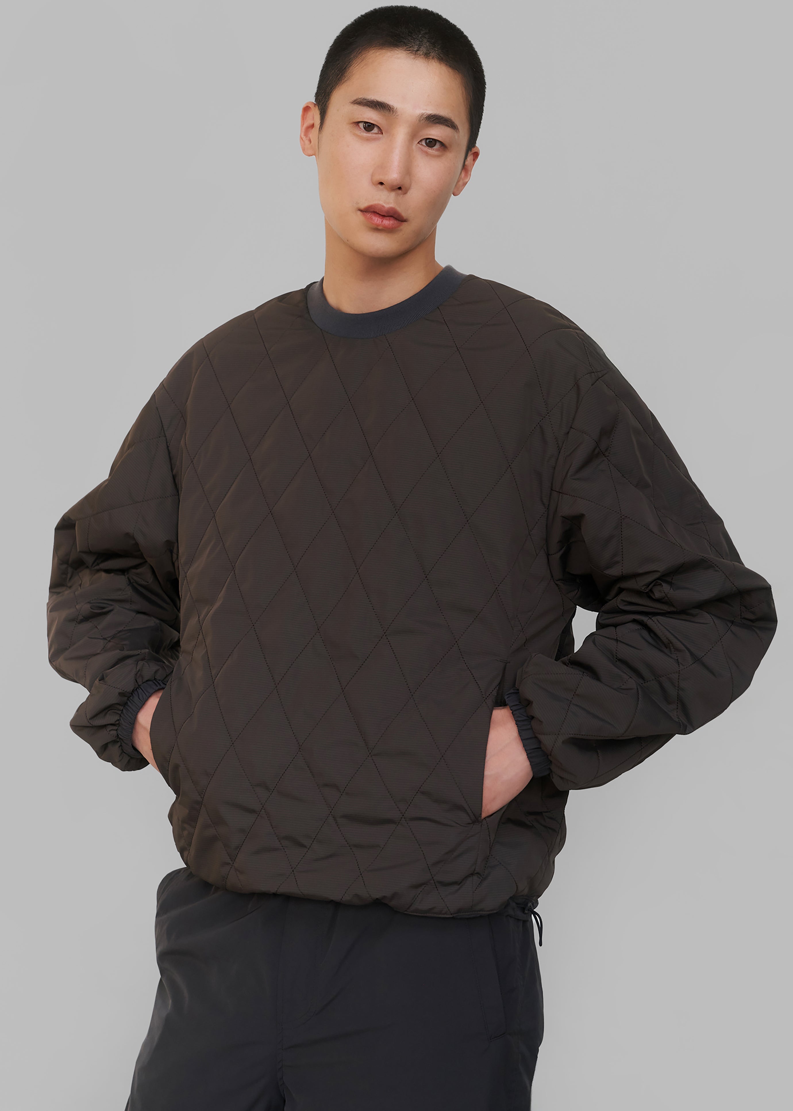 Amomento Reversible Padded Sweatshirt - Dark Brown - 1