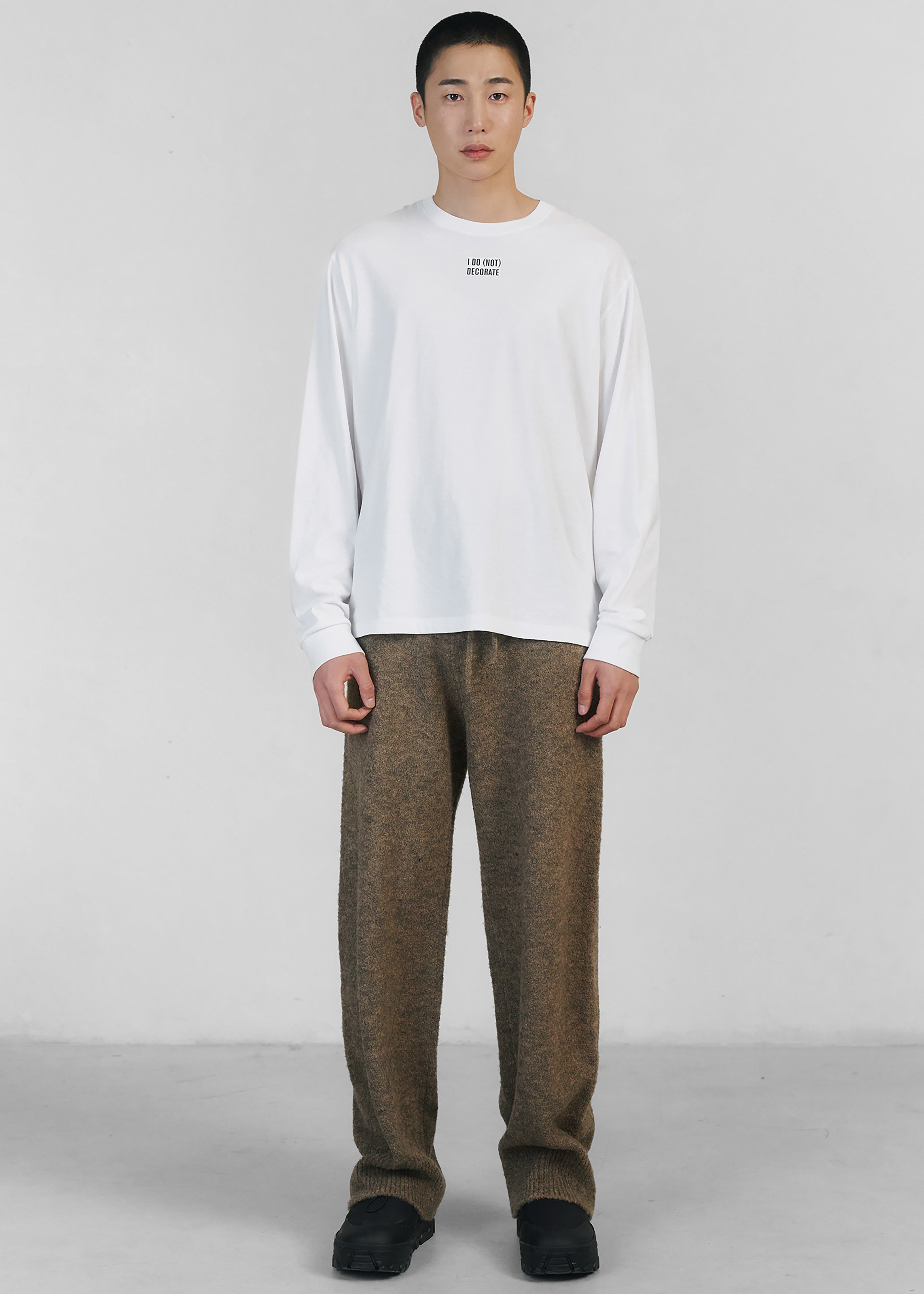 Amomento Wide Banding Knit Pants - Khaki Brown - 8 - [gender-male]