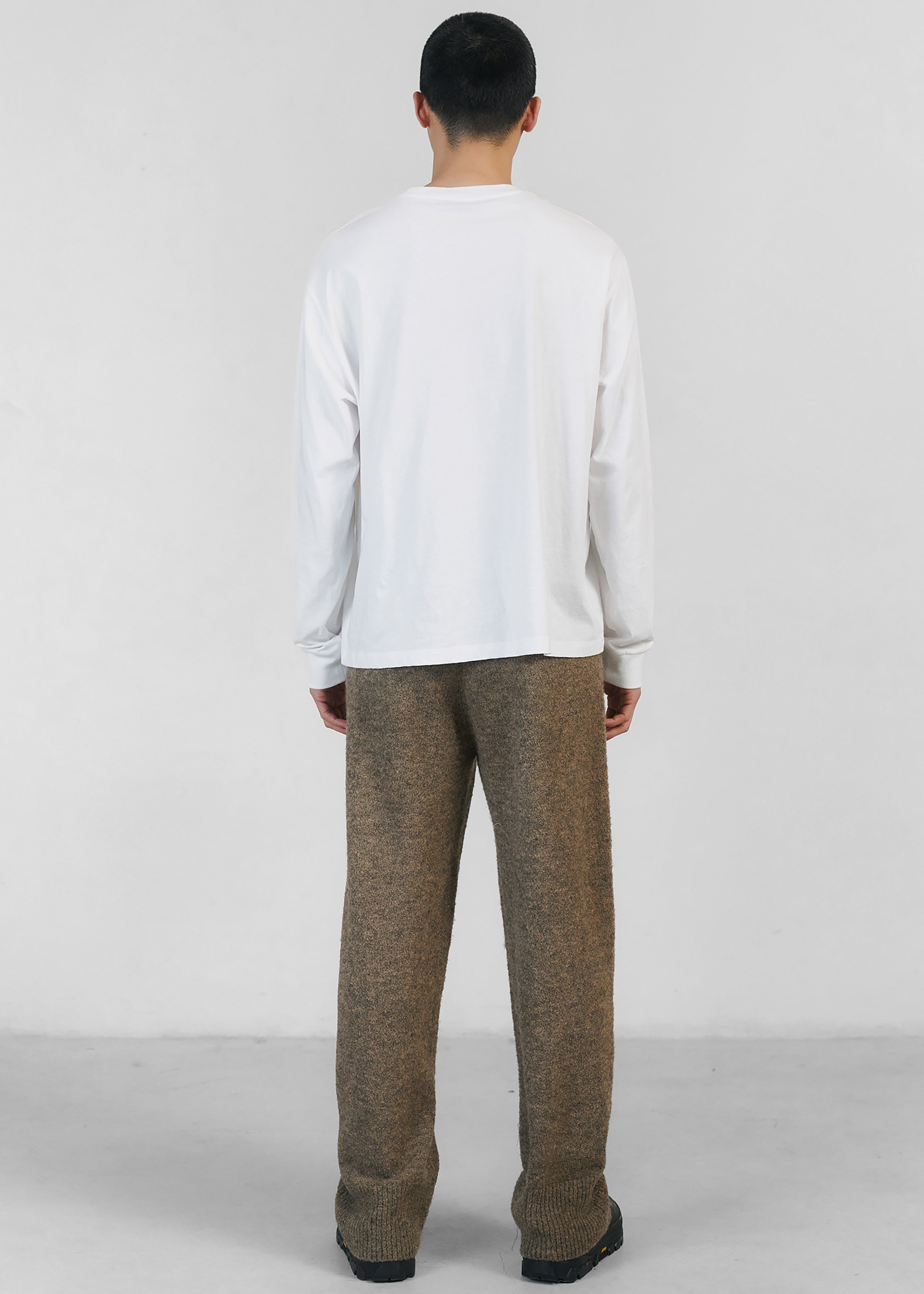 Amomento Wide Banding Knit Pants - Khaki Brown - 10