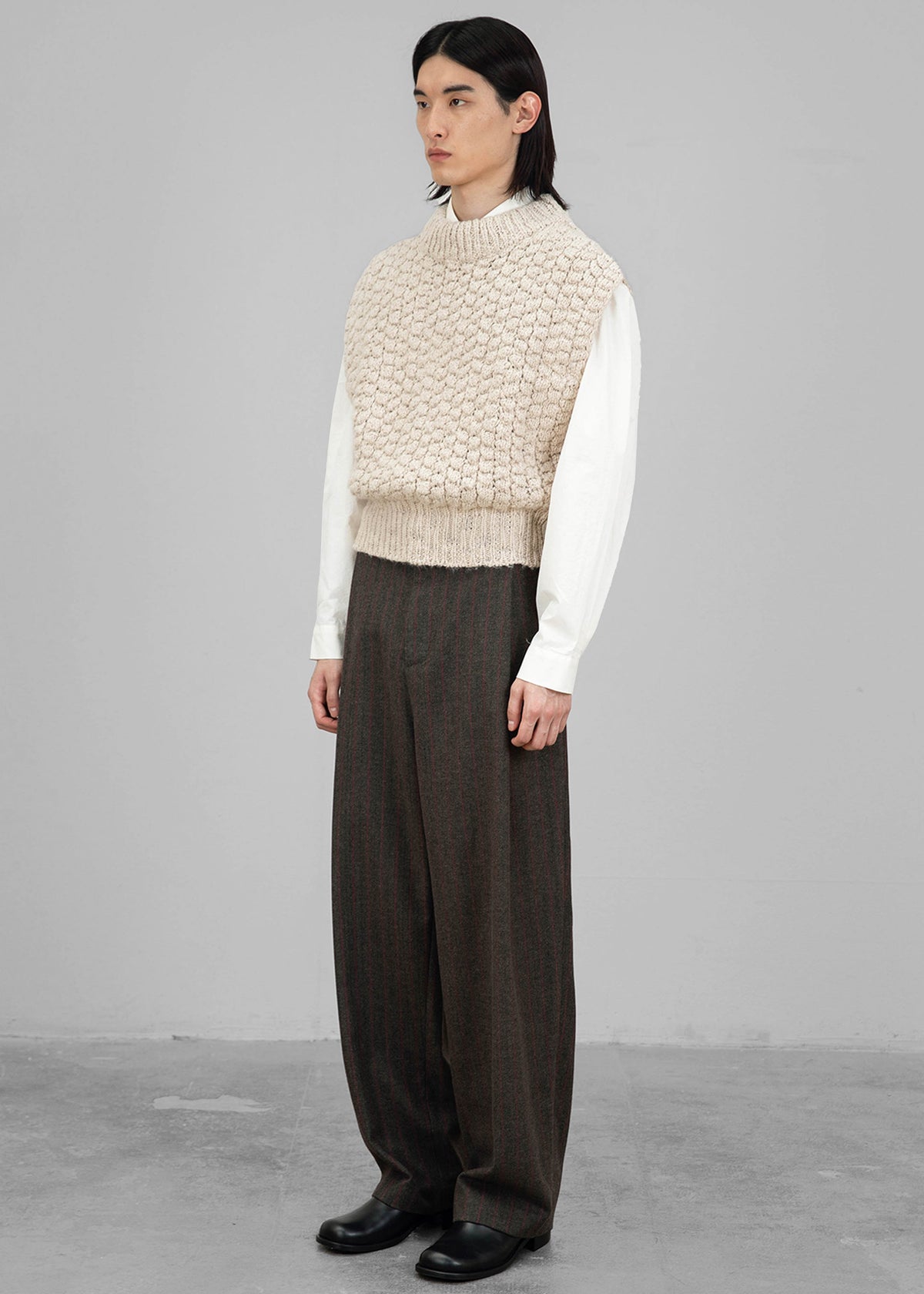 Amomento Wool Stripe Martin Pants - Brown - 12