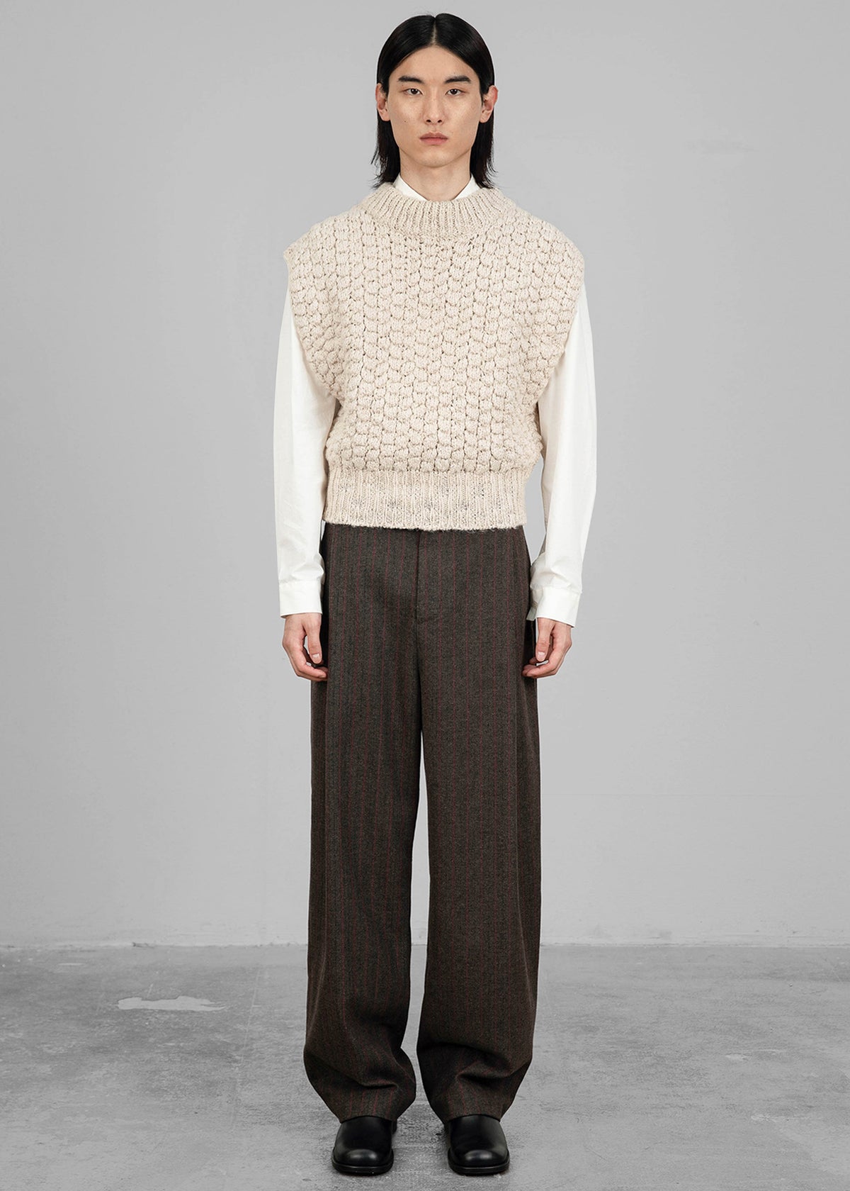 Amomento Wool Stripe Martin Pants - Brown - 10 - [gender-male]