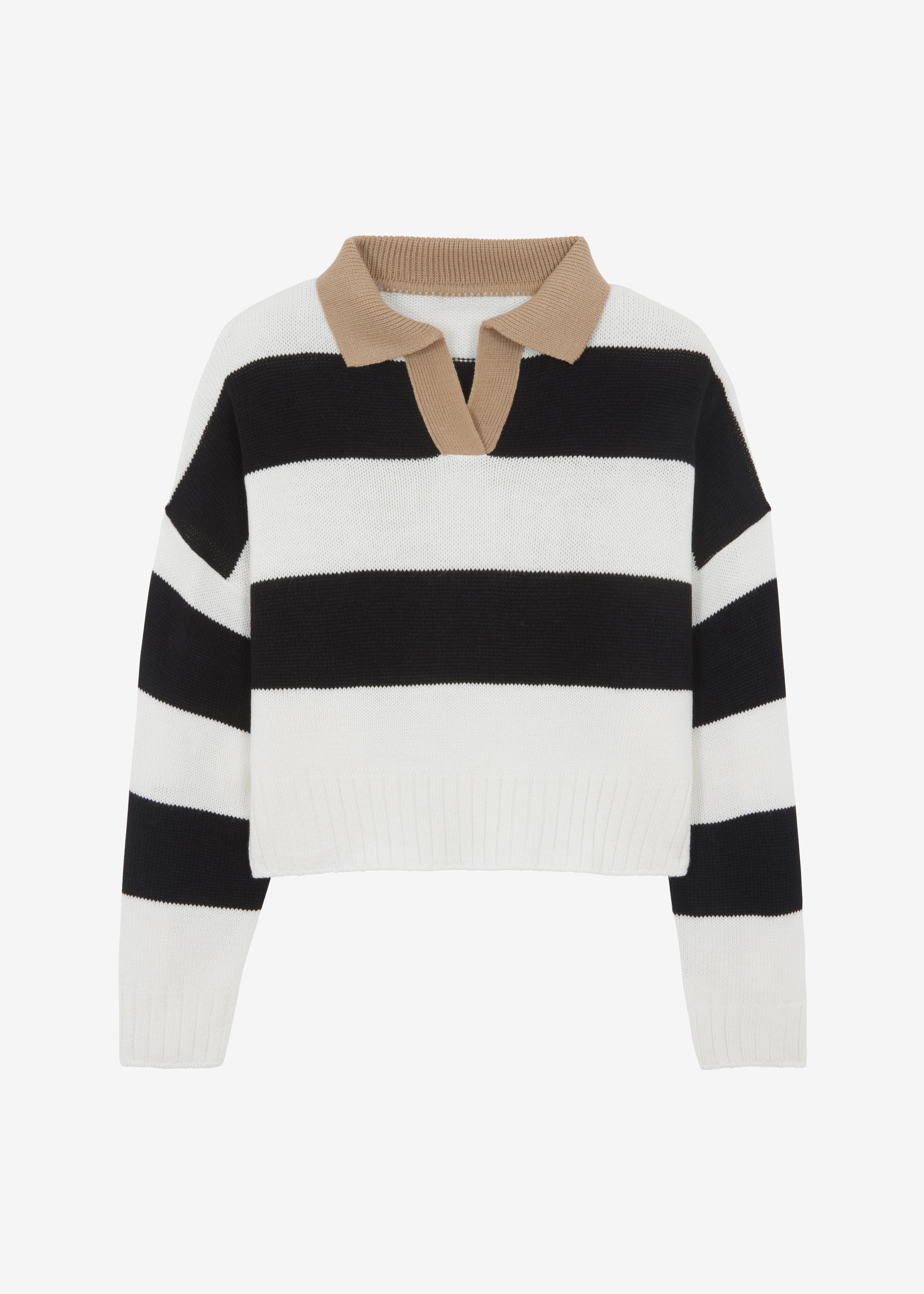 Andrew Sweater - White/Black Stripe - 8