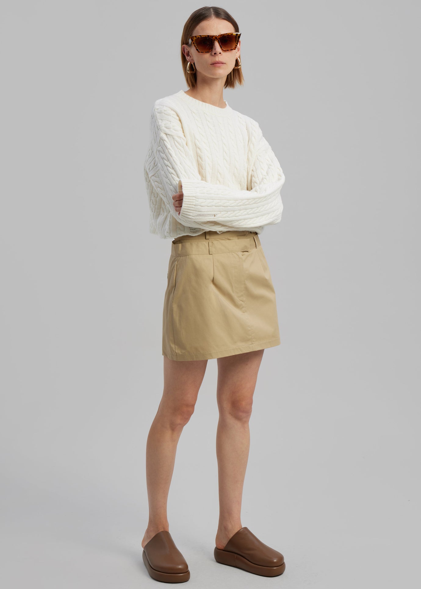 Anita Mini Skirt - Tan