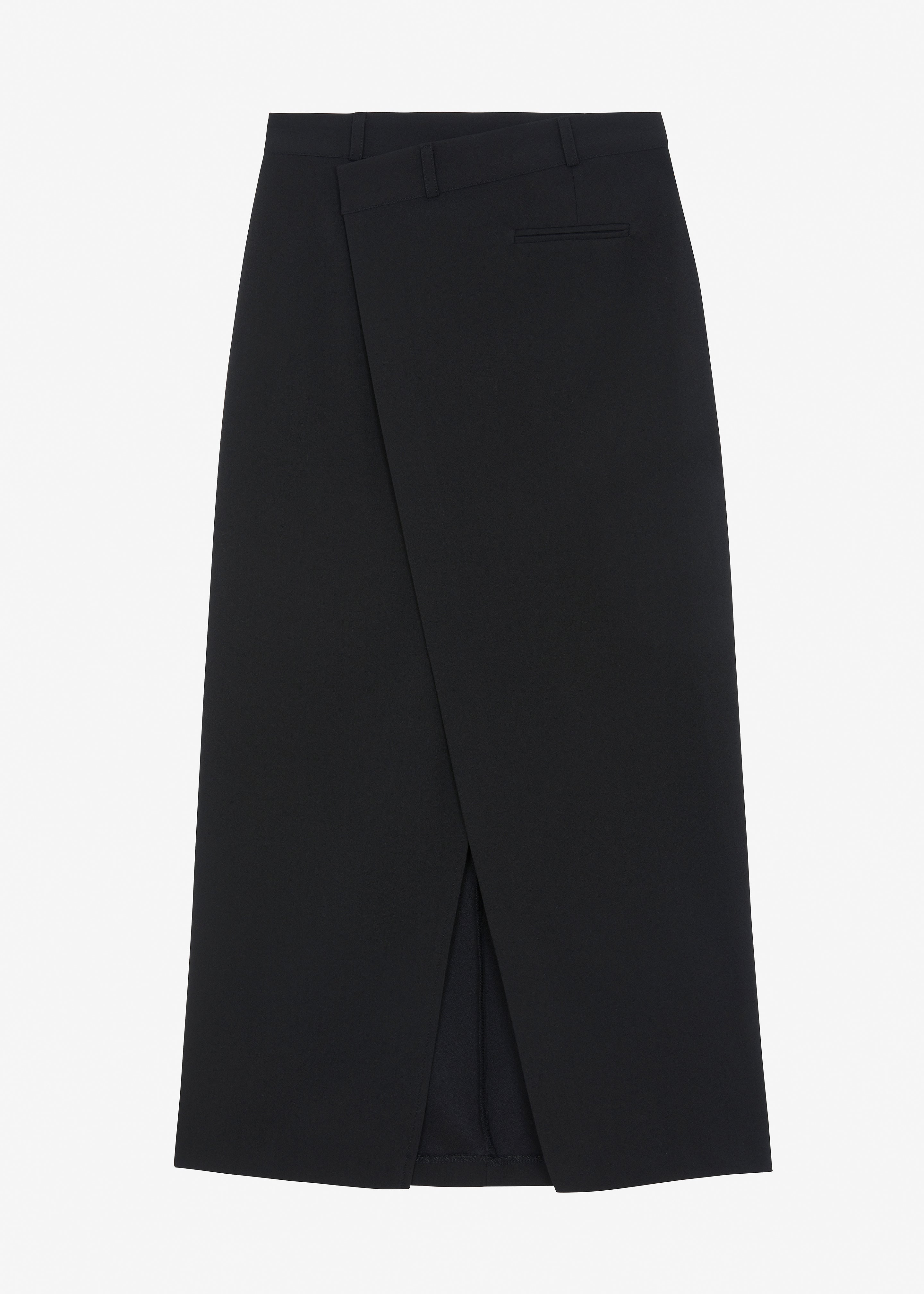 Annabel Asymmetric Midi Skirt - Black - 9