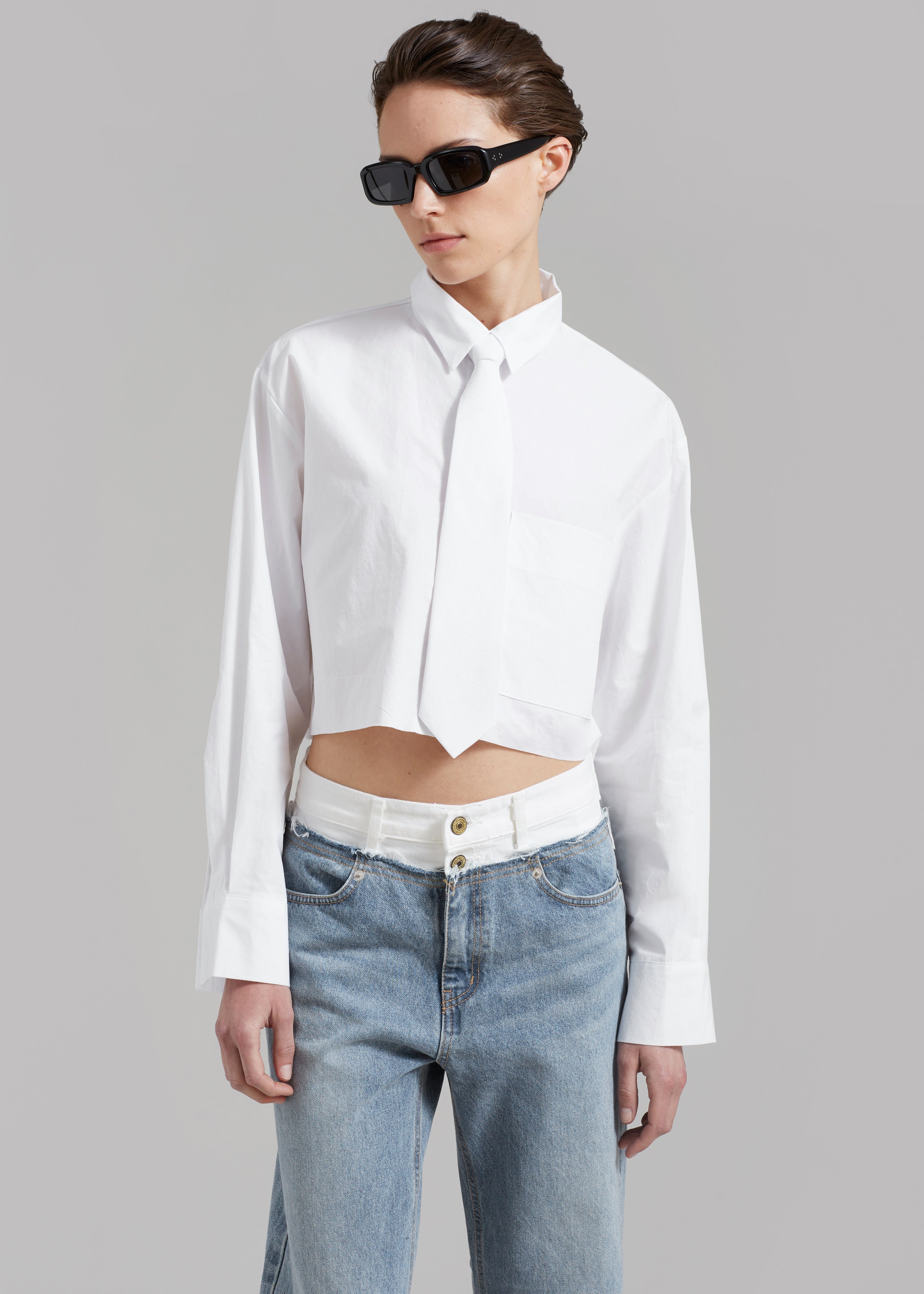 Annie Necktie Shirt - White - 4
